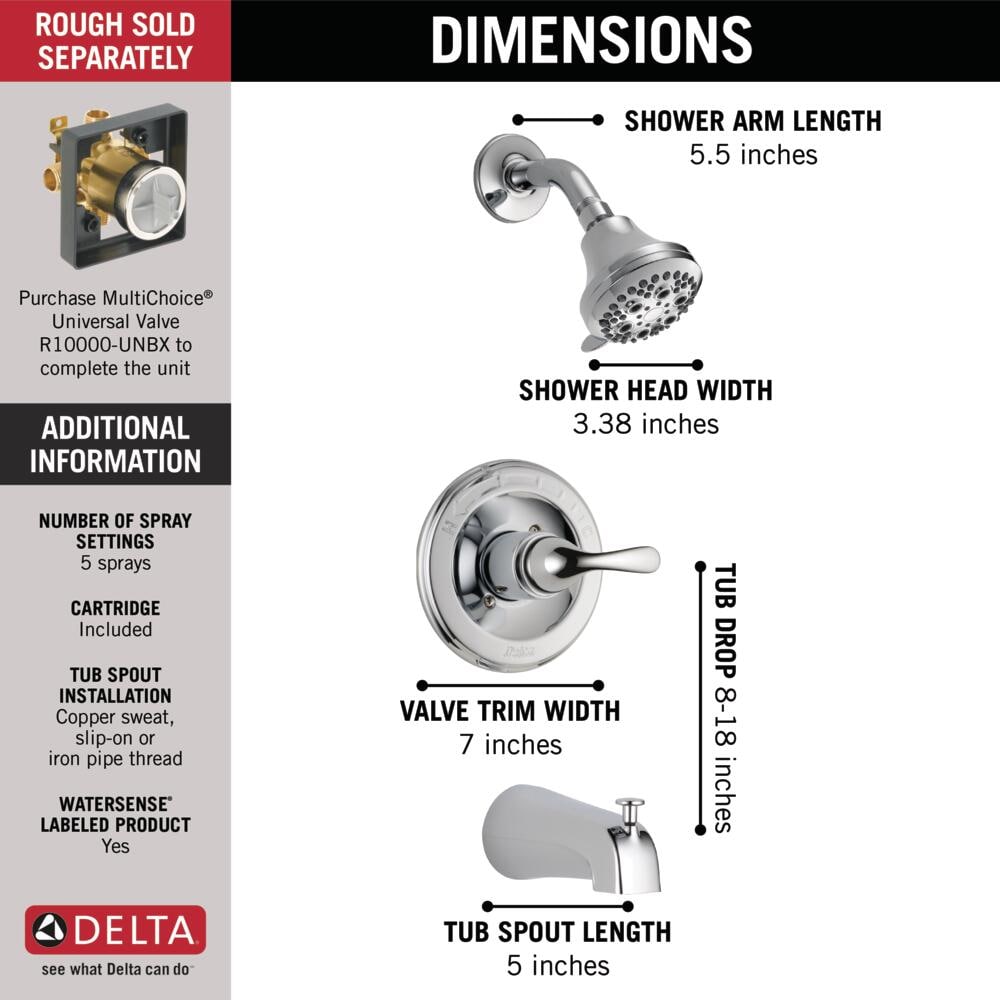 Delta T13420 Tub-Shower-Faucets - View #3