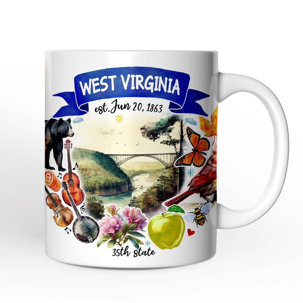 OrnamentallyYou NPCM281 Artistic West Virginia State Themes and Landmarks Mug