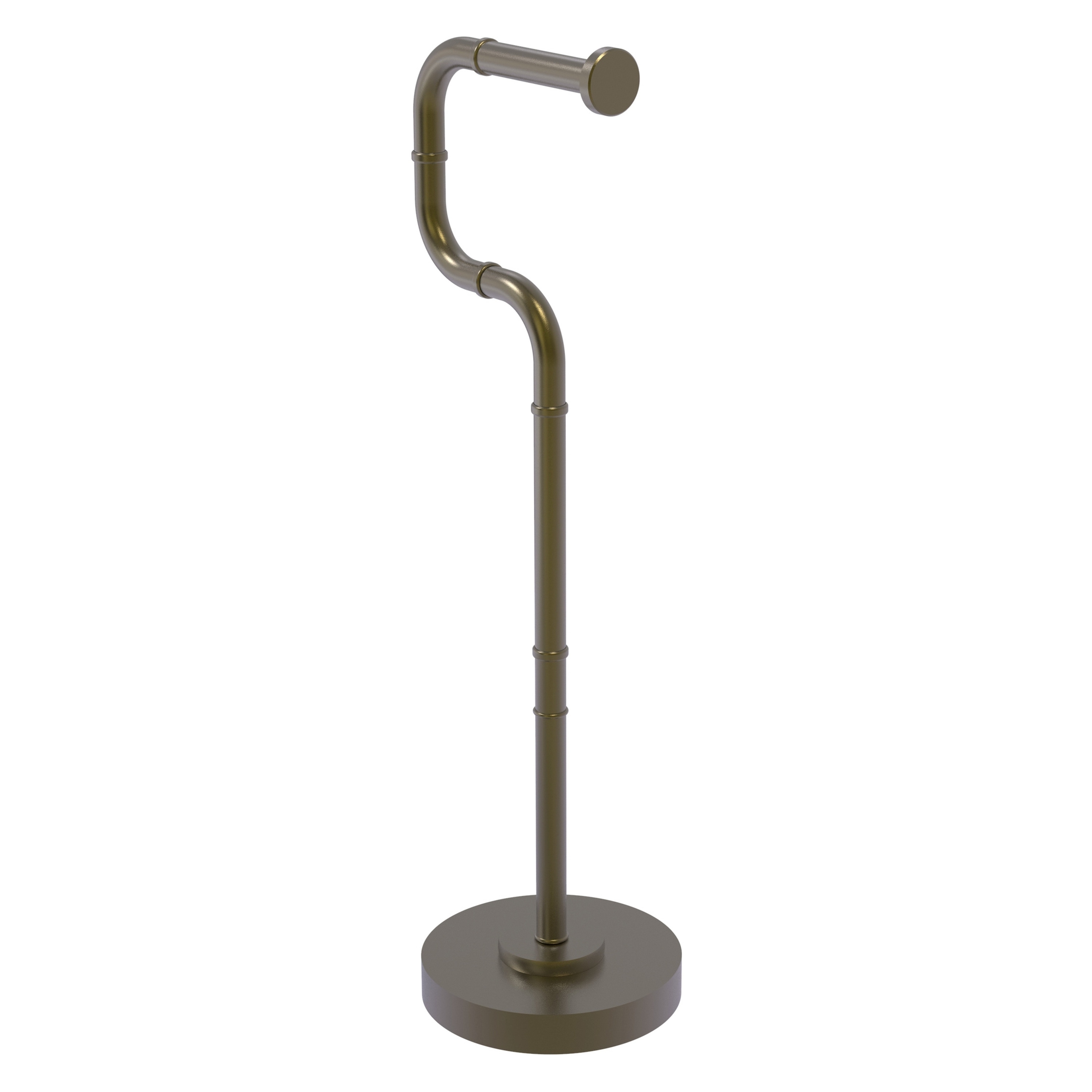 Allied Brass RM-25U-ABR Remi Antique Brass Freestanding Single post Toilet Paper Holder 1 -Rolls with Storage