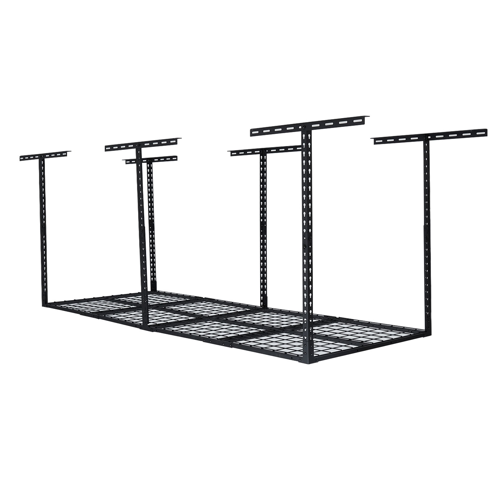 Garvee Black Heavy Duty Overhead Garage Rack Adjustable Ceiling Storage with 600Lbs Weight Capacity Metal Garage Organization System