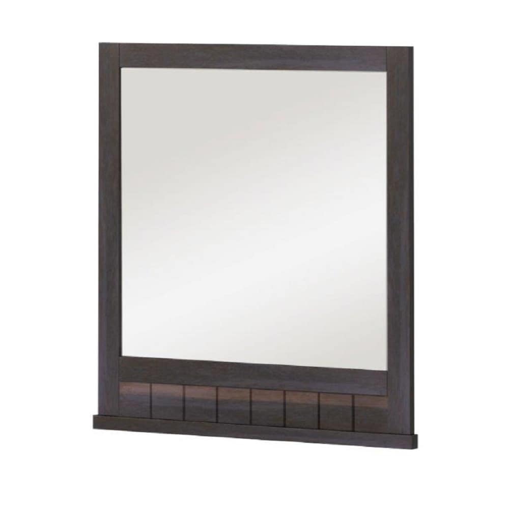 Style Selections WSL30BVMB Morriston 26-in x 28-in Framed Rectangular Bathroom Vanity Mirror ( Brown )