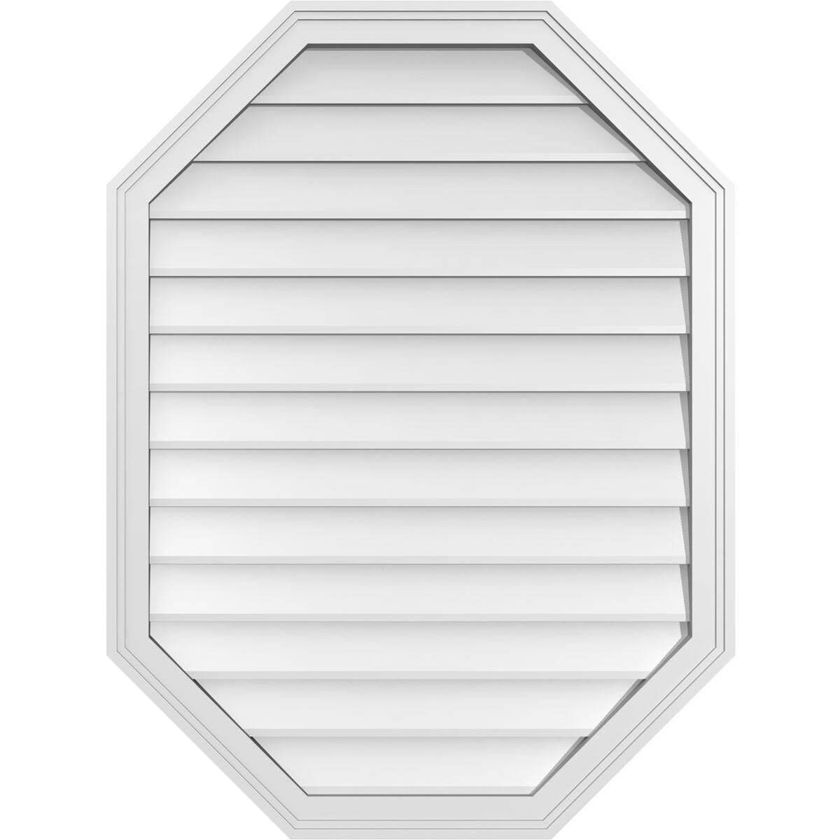 Ekena Millwork GVPOV30X4002SN 30-Inches x 40-Inches Off-white Octagon PVC Gable Louver Vent