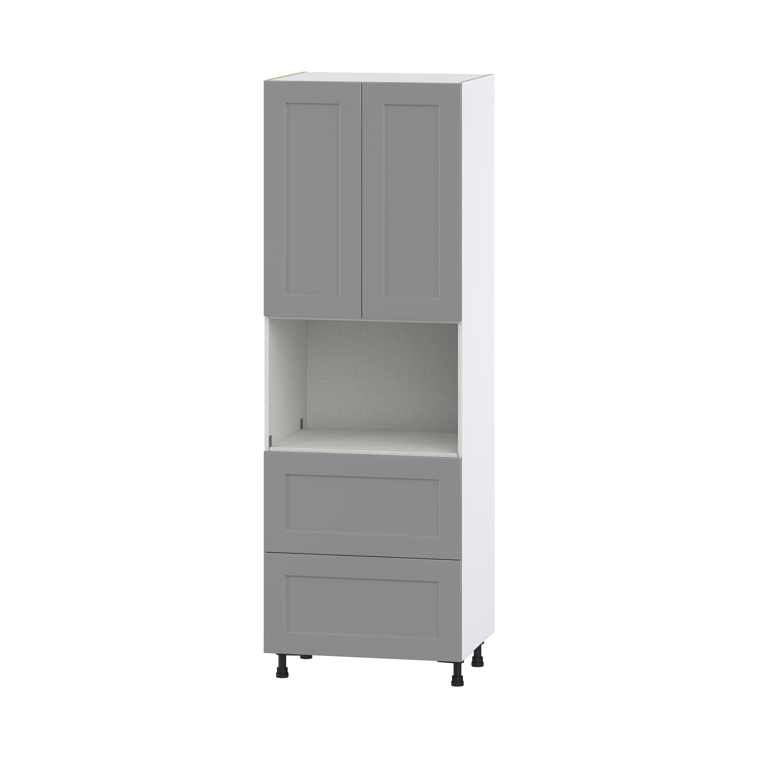 Hugo&Borg DSTM2D3089.5-BM Beaumont 30-in W x 89.5-in H x 24-in D Slate Gray 2 -Drawers Pantry Fully assembled Cabinet (Flat Panel Shaker)