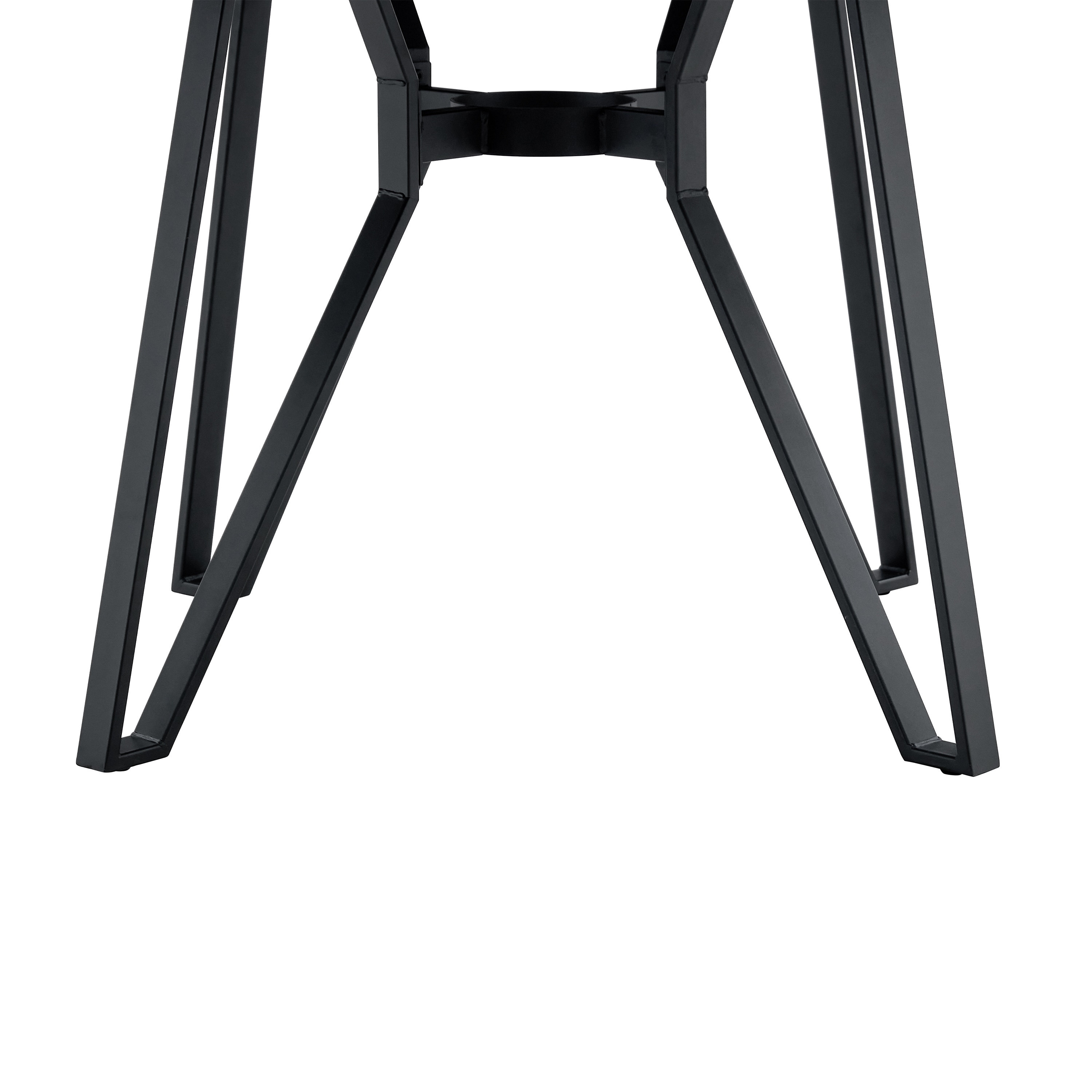 Brown Wood Round Dining Table with Metal Hairpin Legs