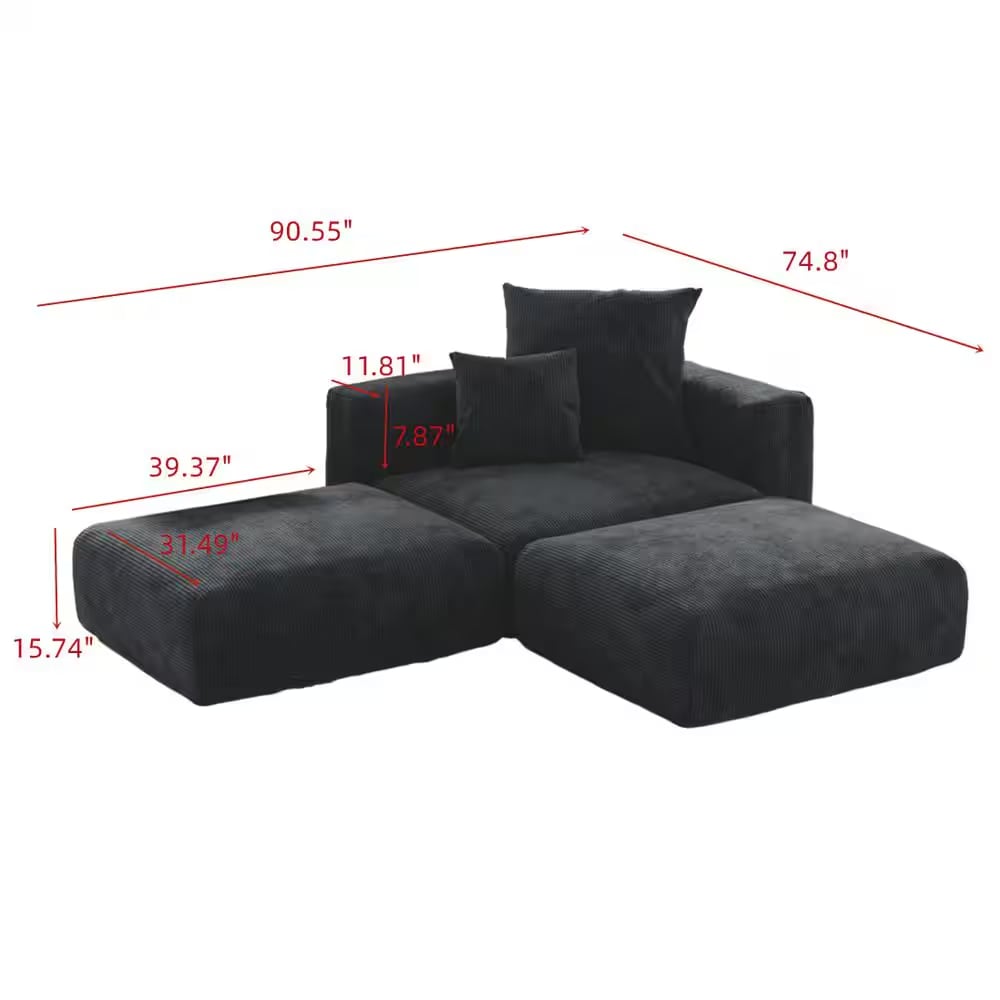 BuotiqHom DH-C1+2-126BK Sofas-Loveseats - View #2