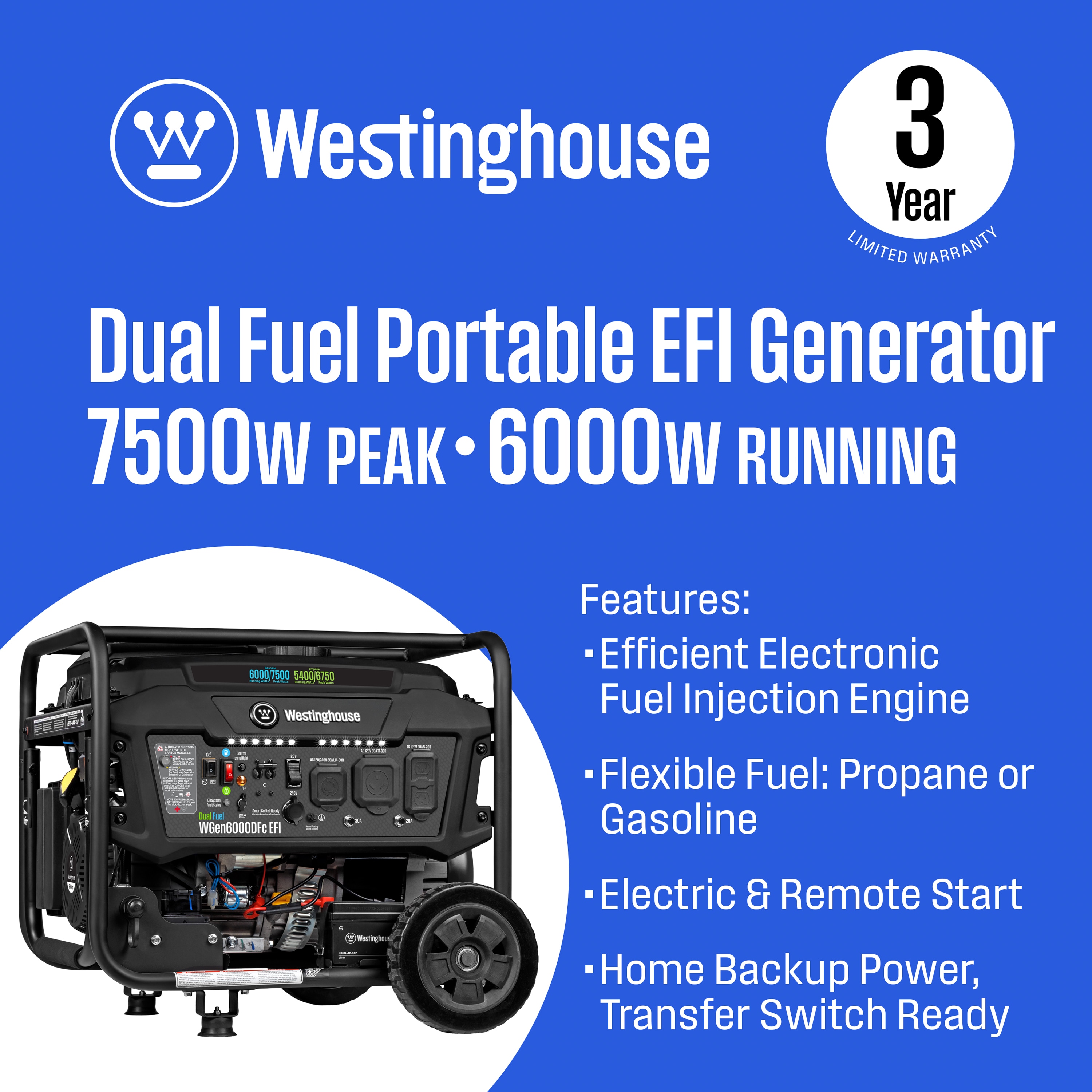 Westinghouse WGEN6000DFC EFI Portable-Generators - View #2