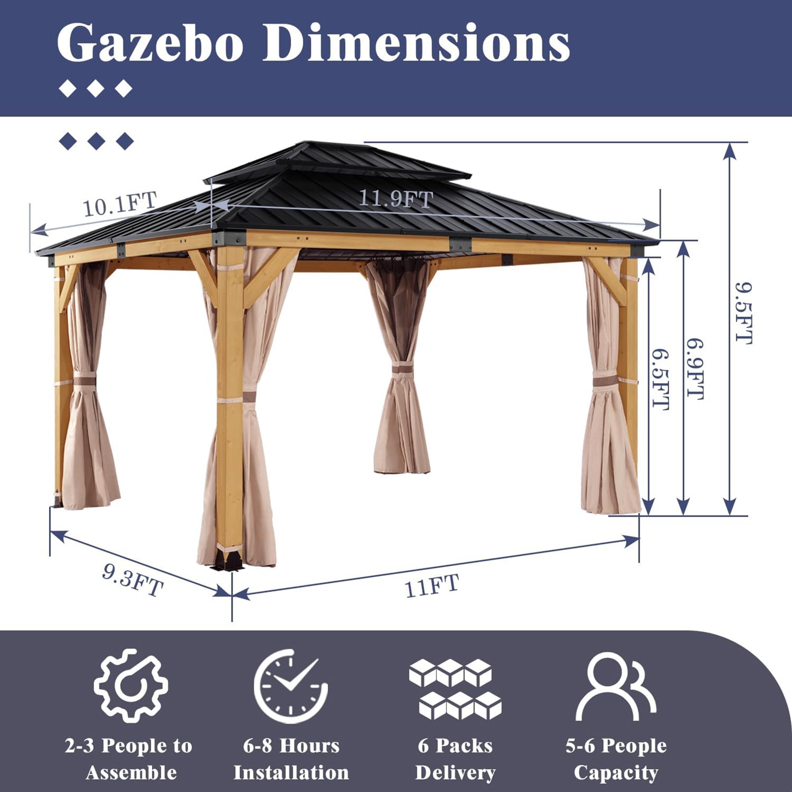 StarEcho TYXY1012 Wood-Resin-Gazebos - View #8