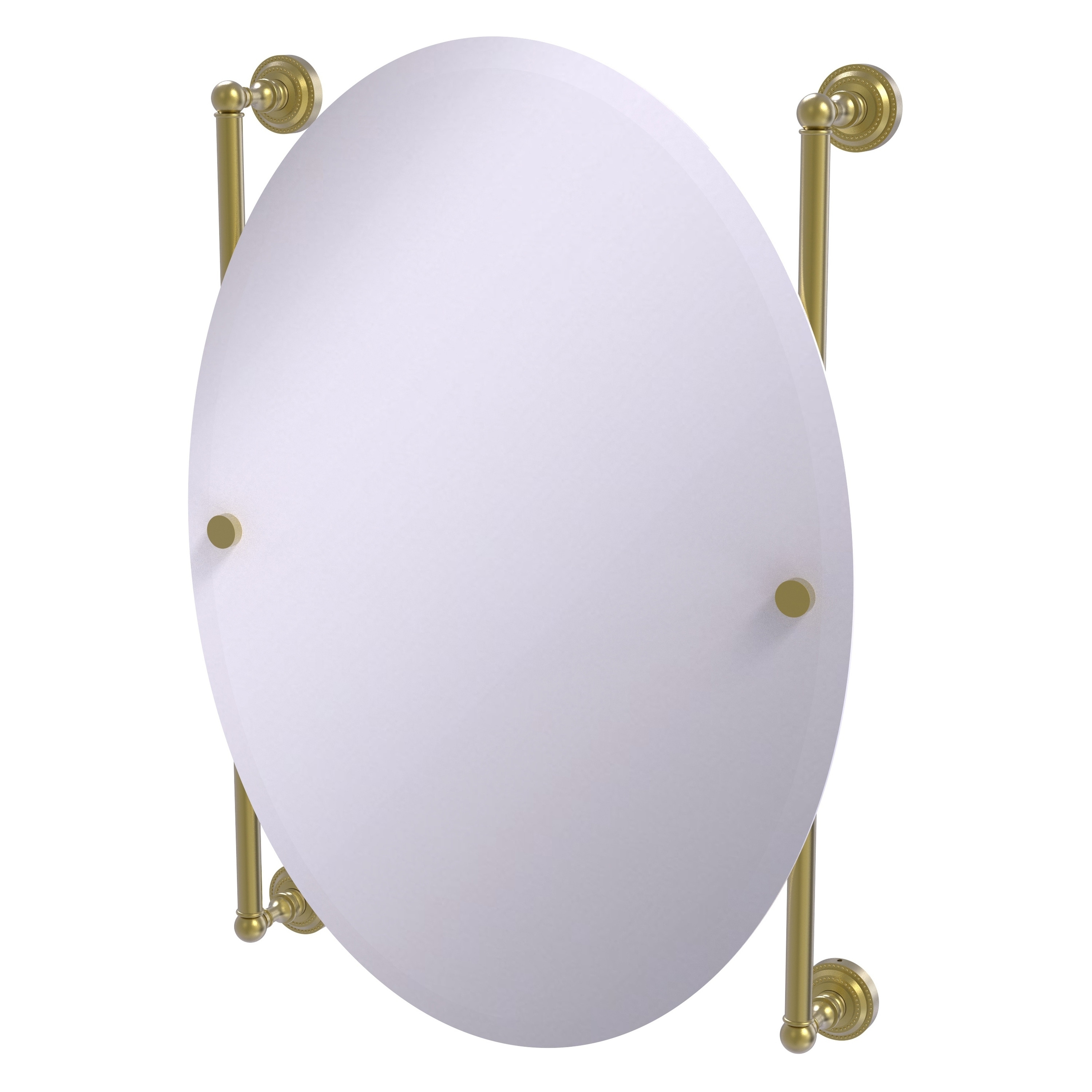 Allied Brass DT-27-91-SBR Dottingham 21-Inches x 29-Inches Beveled Frameless Oval Bathroom Vanity Mirror ( Satin Brass )