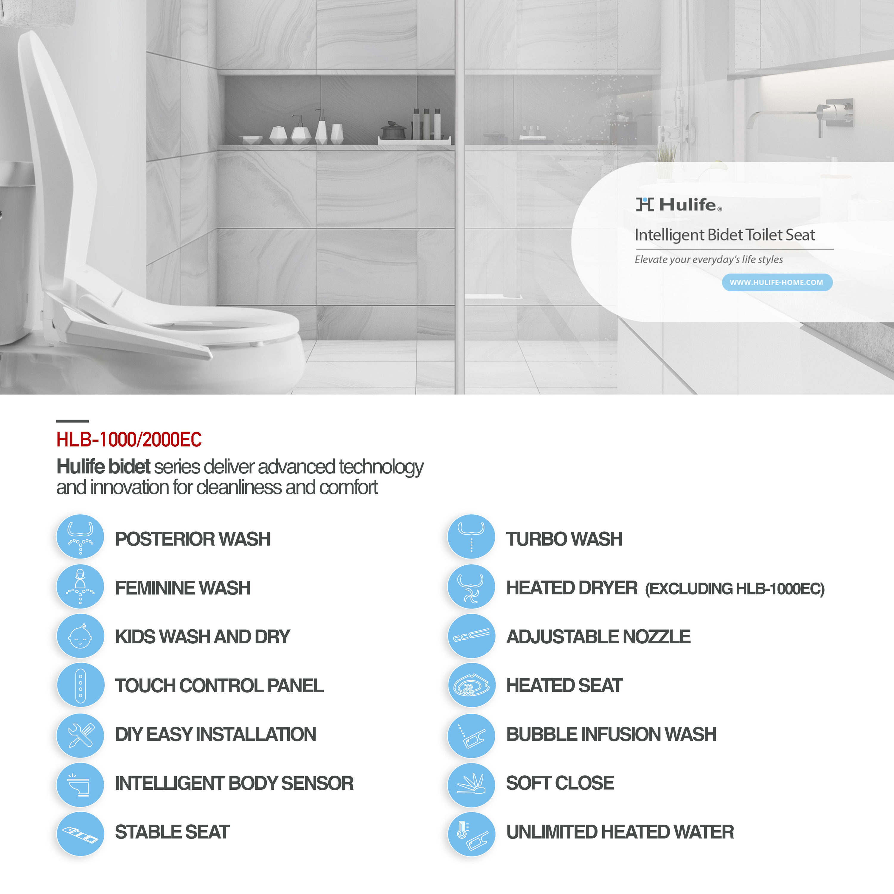 Hulife HLB-1000EC Bidet-Toilet-Seats - View #6
