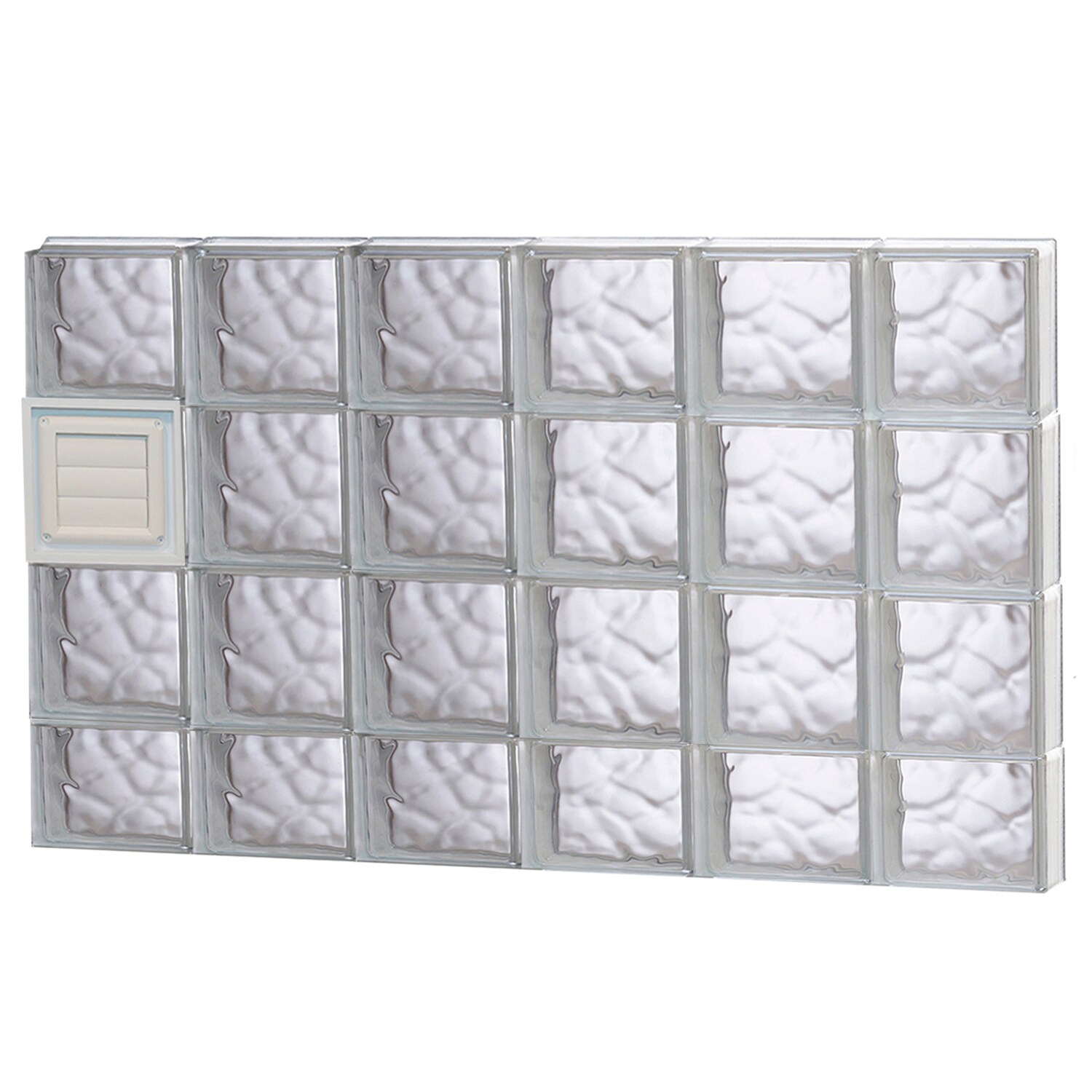 REDI2SET D4830DC Wavy Glass 46.5-in x 29-in Frameless Replacement Glass Block Window