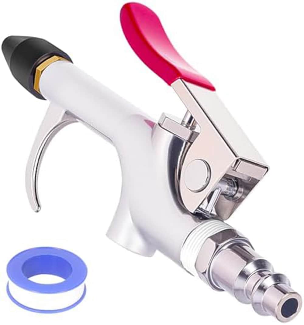 Etokfoks  1 4 in Metal Pneumatic Air Blow Gun Kit with Rubber Tip High Sealability for Dust Cleaning 1 Pack