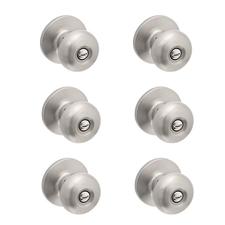 Mobile Home Door knob Lock/Privacy Model Interior Door knobs keyless for  Bedroom and Bathroom/Stainless Steel. Door Thickness:1-3/16 to 1-3/4,  Latch fit 2-3/8 Backset 