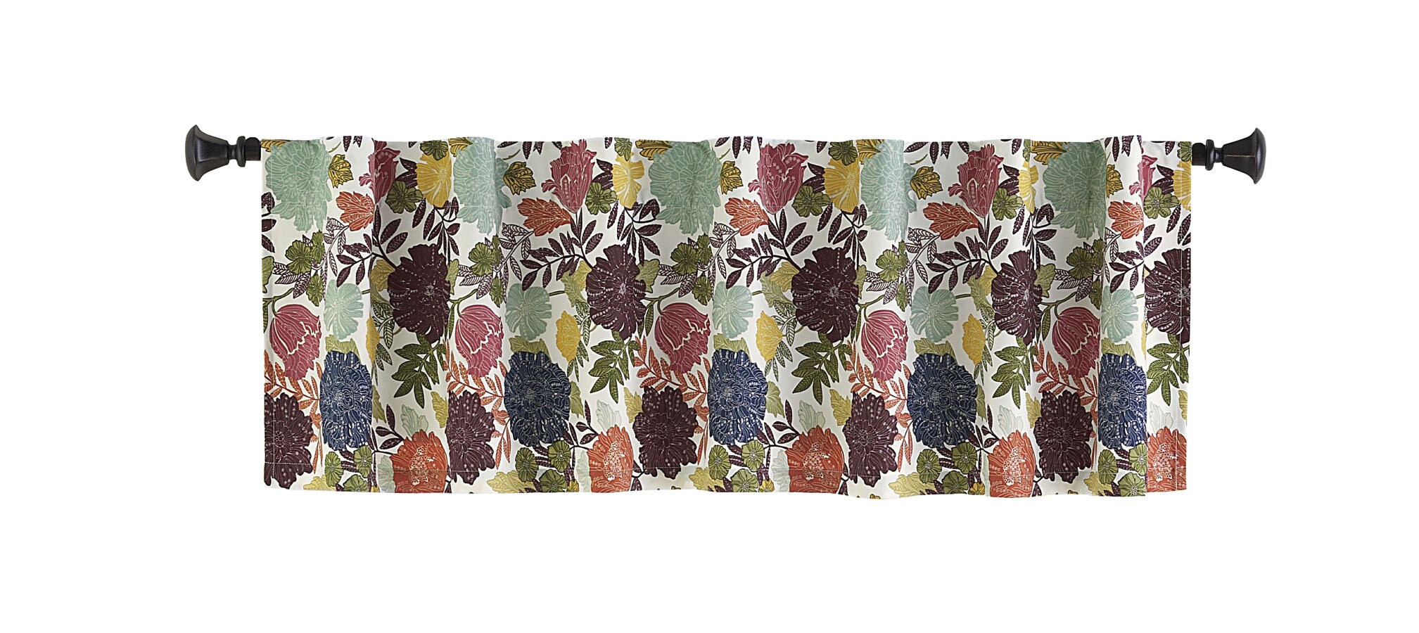 Style Selections 1606467 Bernard 15-in Multicolor Polyester Back Tab Valance