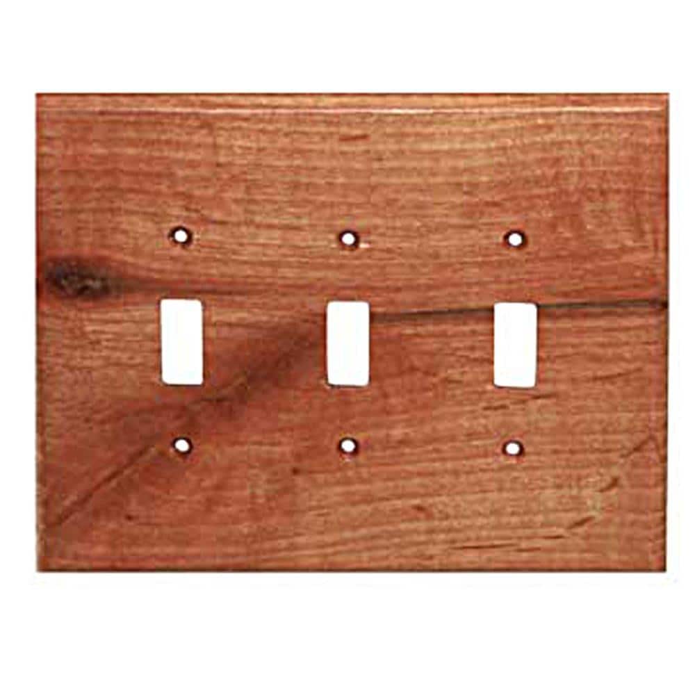 Sierra Lifestyles 682203 3 -Gang Specialty Size Alder Wood Indoor Toggle Wall Plate