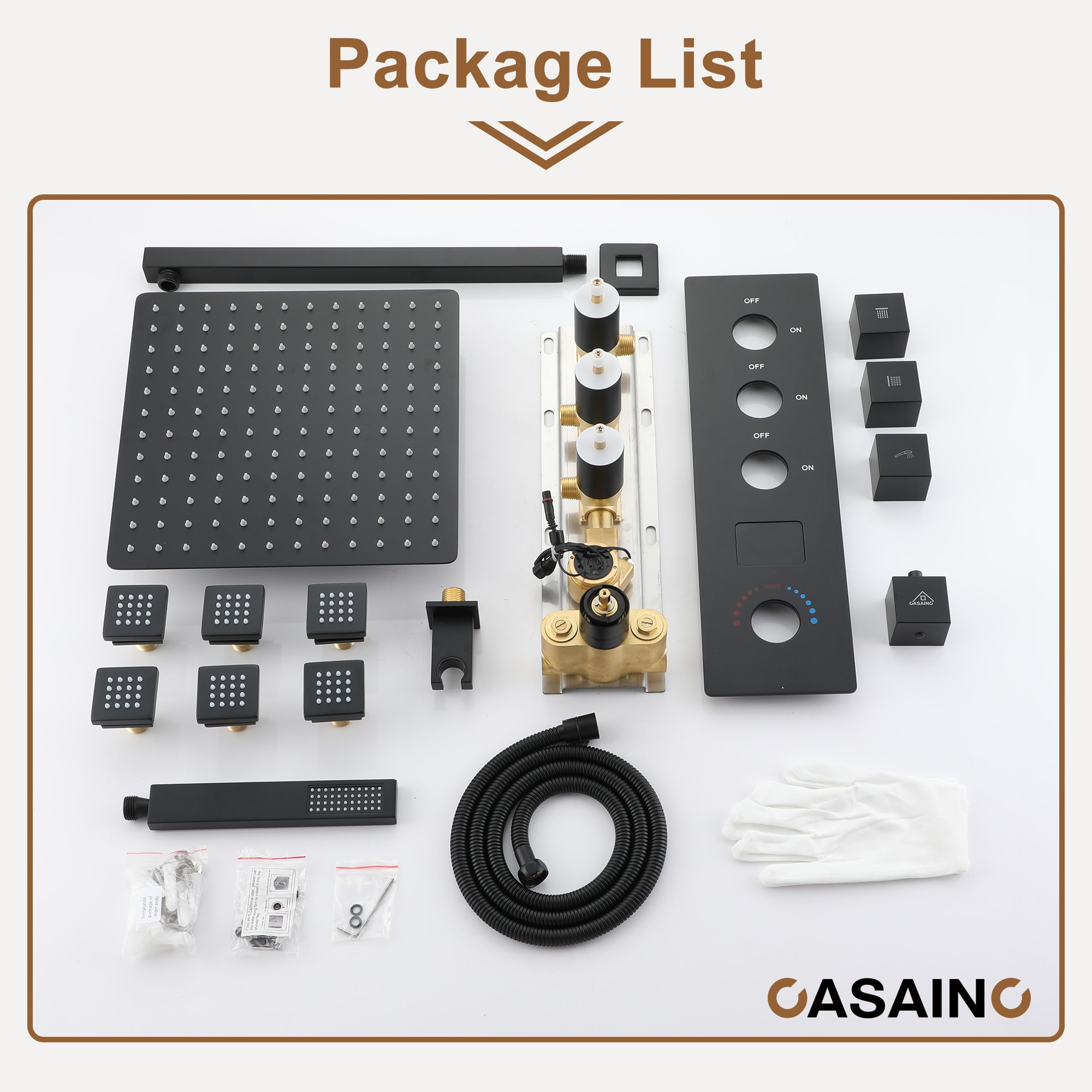 CASAINC KCHS0017-12MB Showerhead-Bar-Panels - View #6