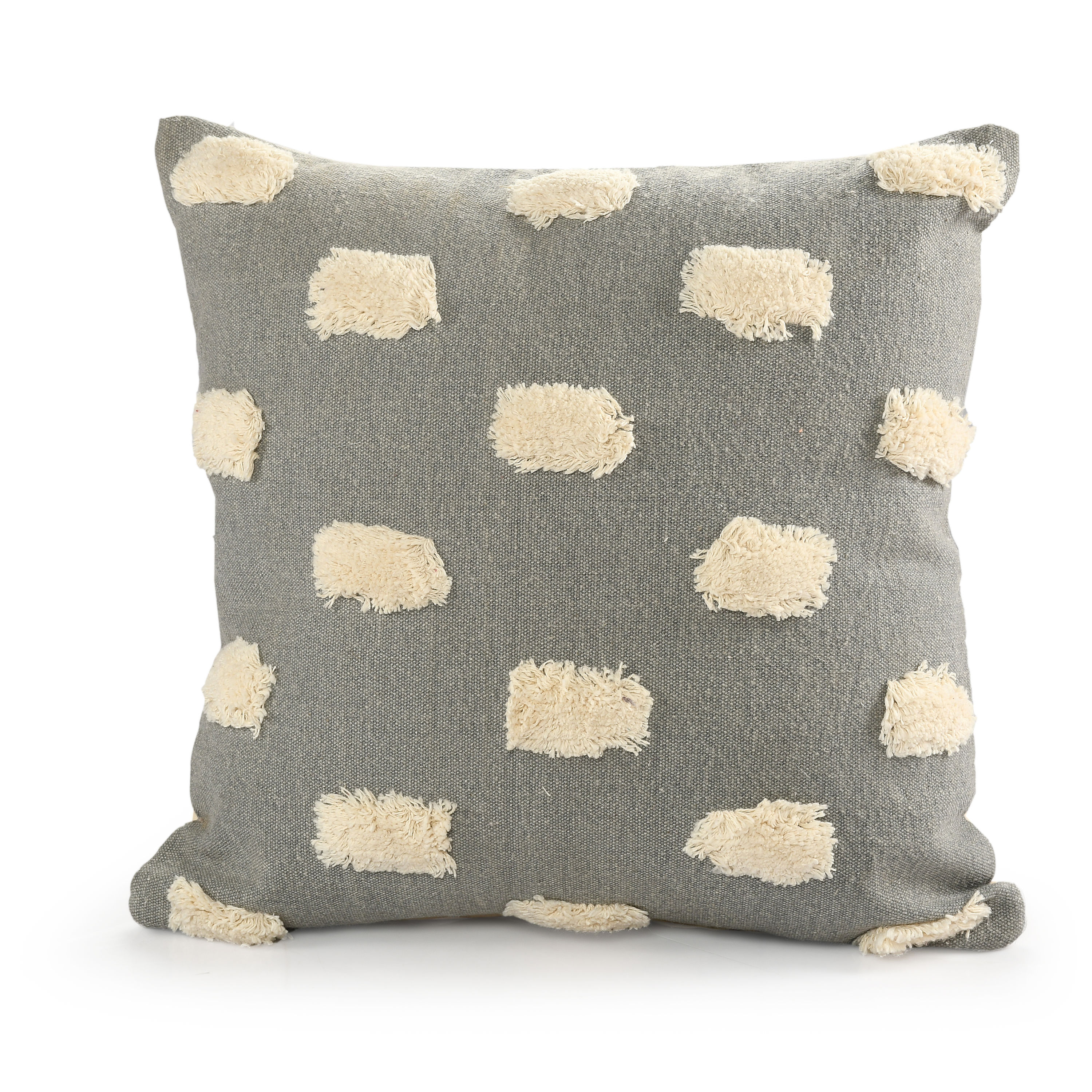 LR Home 921361849348 Zeal 20-in x 20-in Gray/White Square Indoor Decorative Pillow