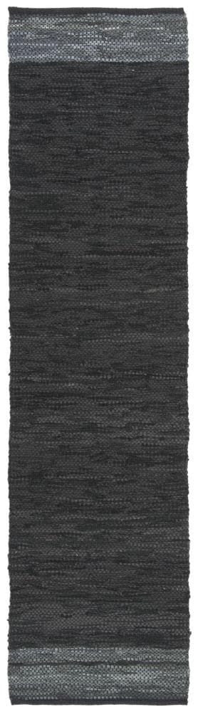 Safavieh VTL201Z-29 Vintage Leather Lovell 2 x 9 (ft) Leather Black/Gray Rectangular Indoor Coastal Runner rug