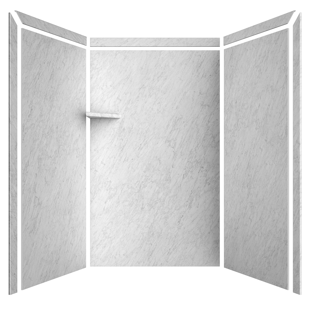 FlexStone Elegance 3 48-in W x 36-in D x 80-in H Frost 3-Piece Alcove ...