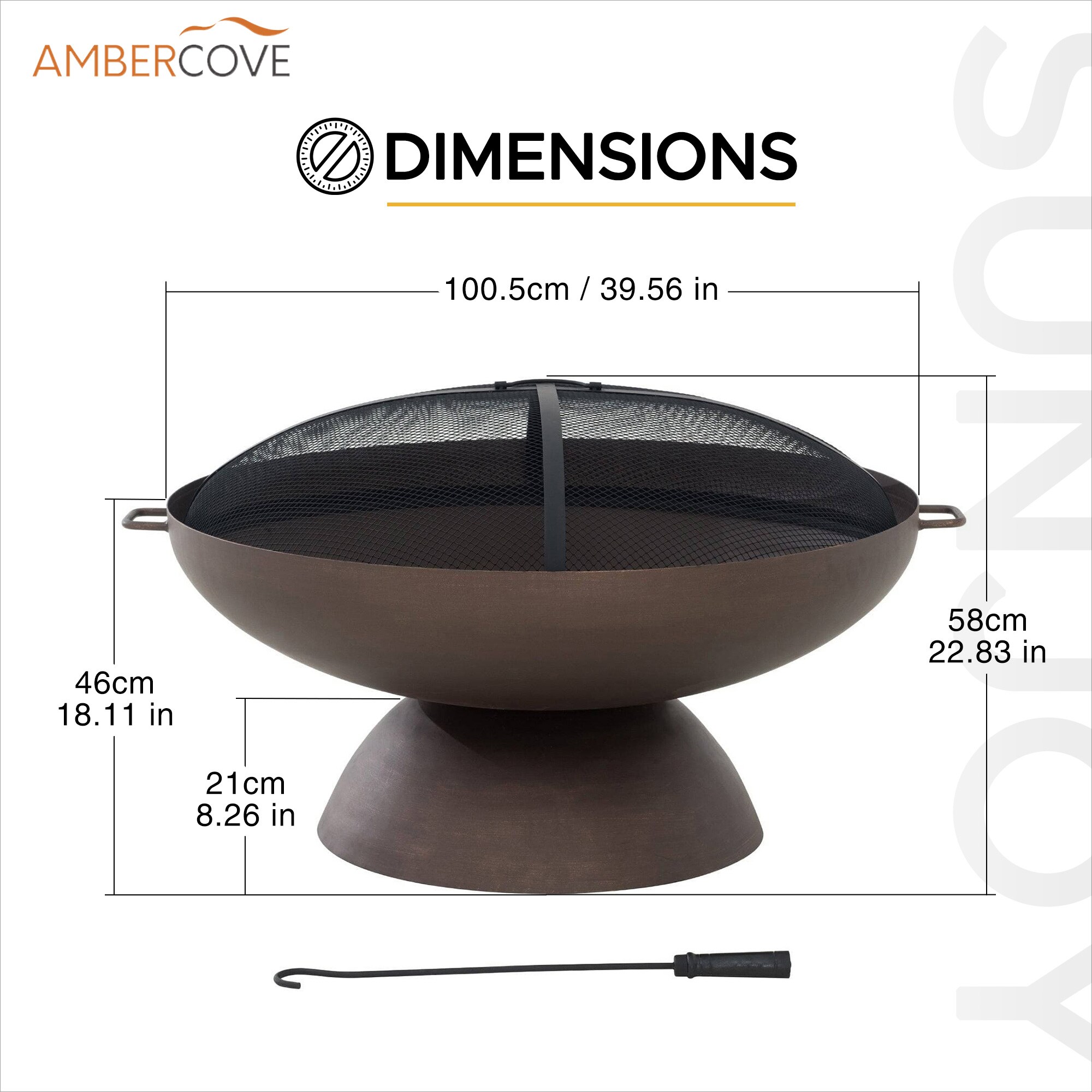 Sunjoy 39.57-in W Copper Steel Wood-Burning Fire Pit at Lowes.com