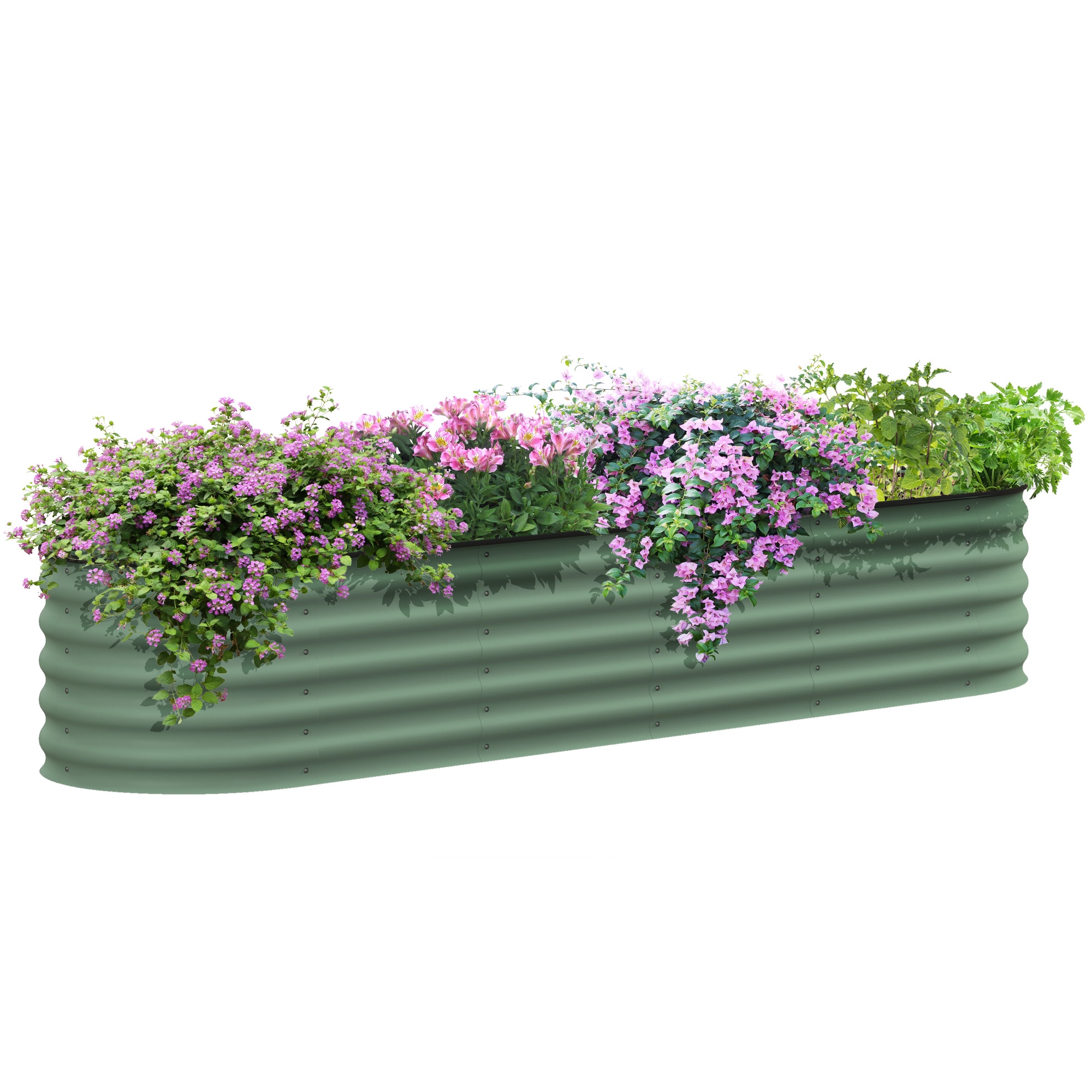 Damerin W282RA 19-cu ft 23.5-in W x 94.5-in L x 16.5-in H Green Powder-coated steel Raised Garden Bed
