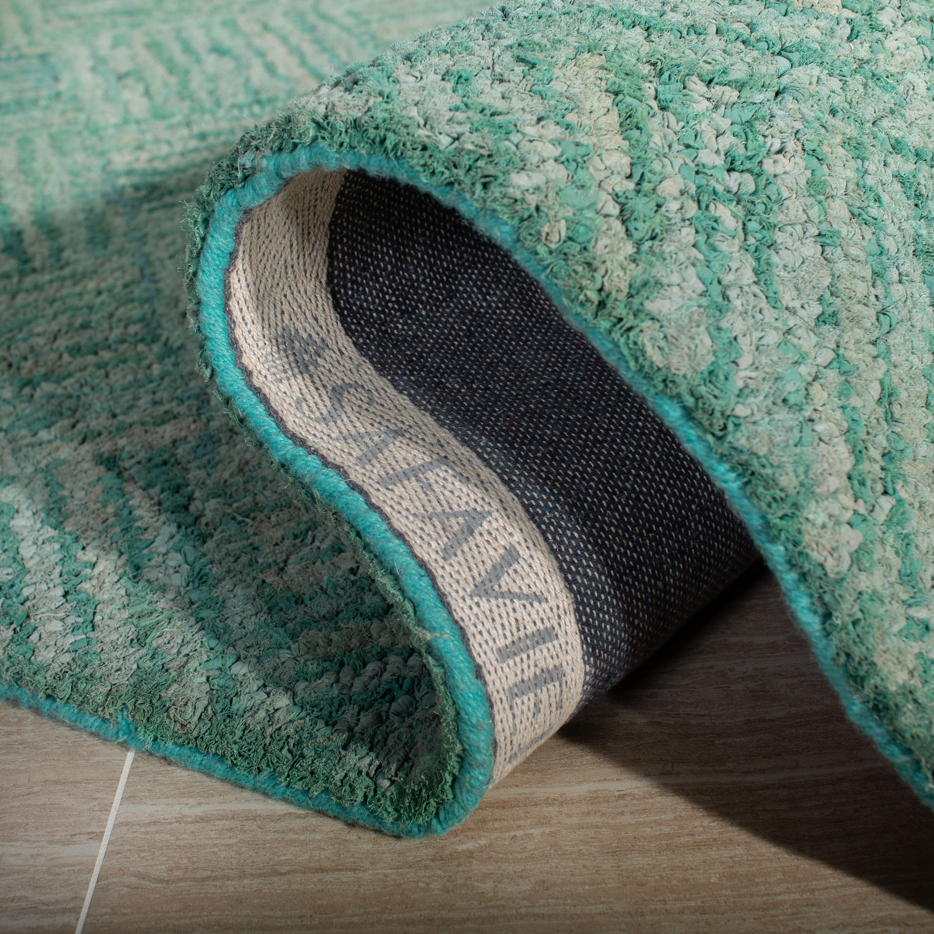 Nantucket Green and Multicolor Hand-Tufted Cotton Square Area Rug