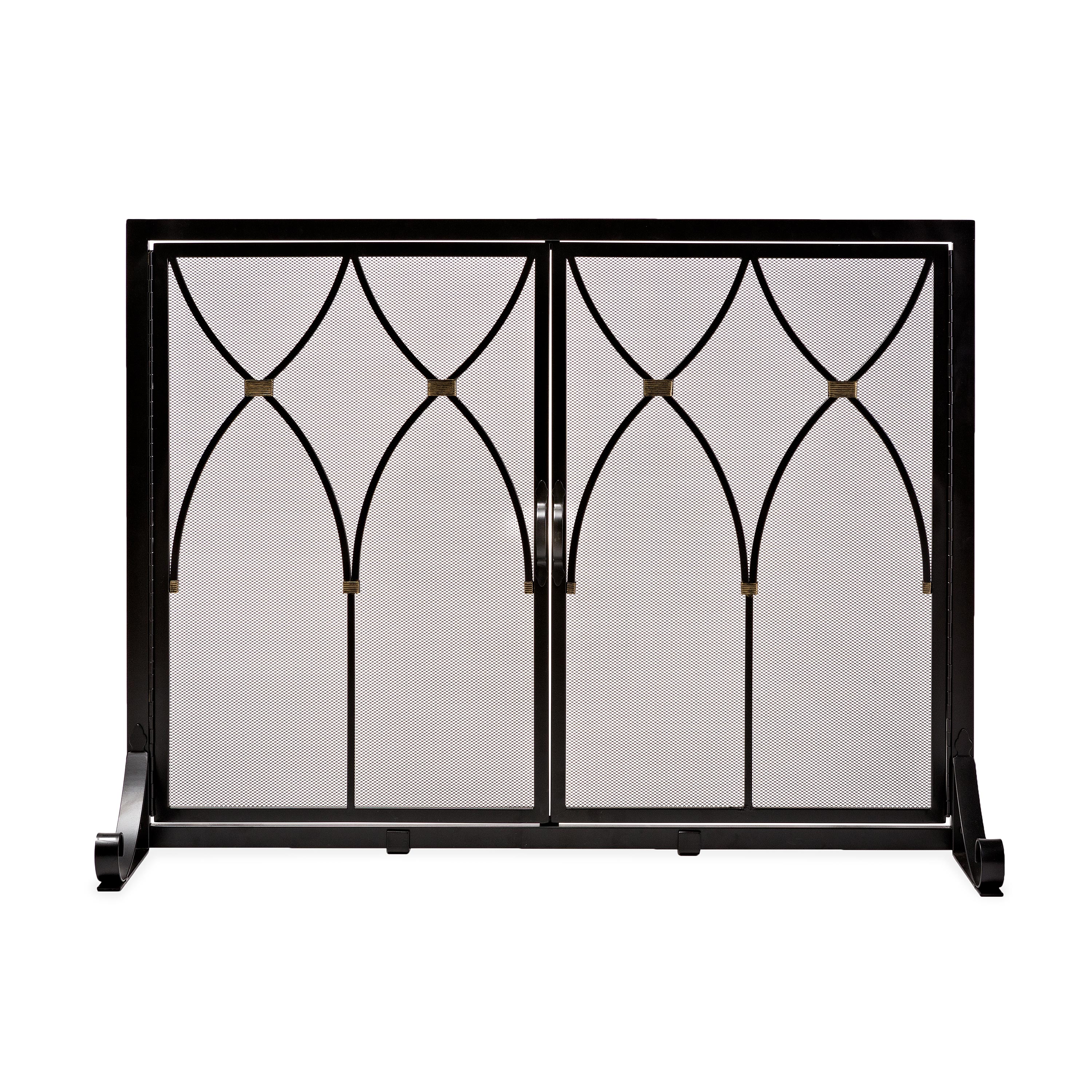 Evergreen 66H32 Black 30-in to 37-in W x 25-1/2-in to 32-1/2-in H (Medium) Cabinet-style Fireplace Doors with Clear Glass