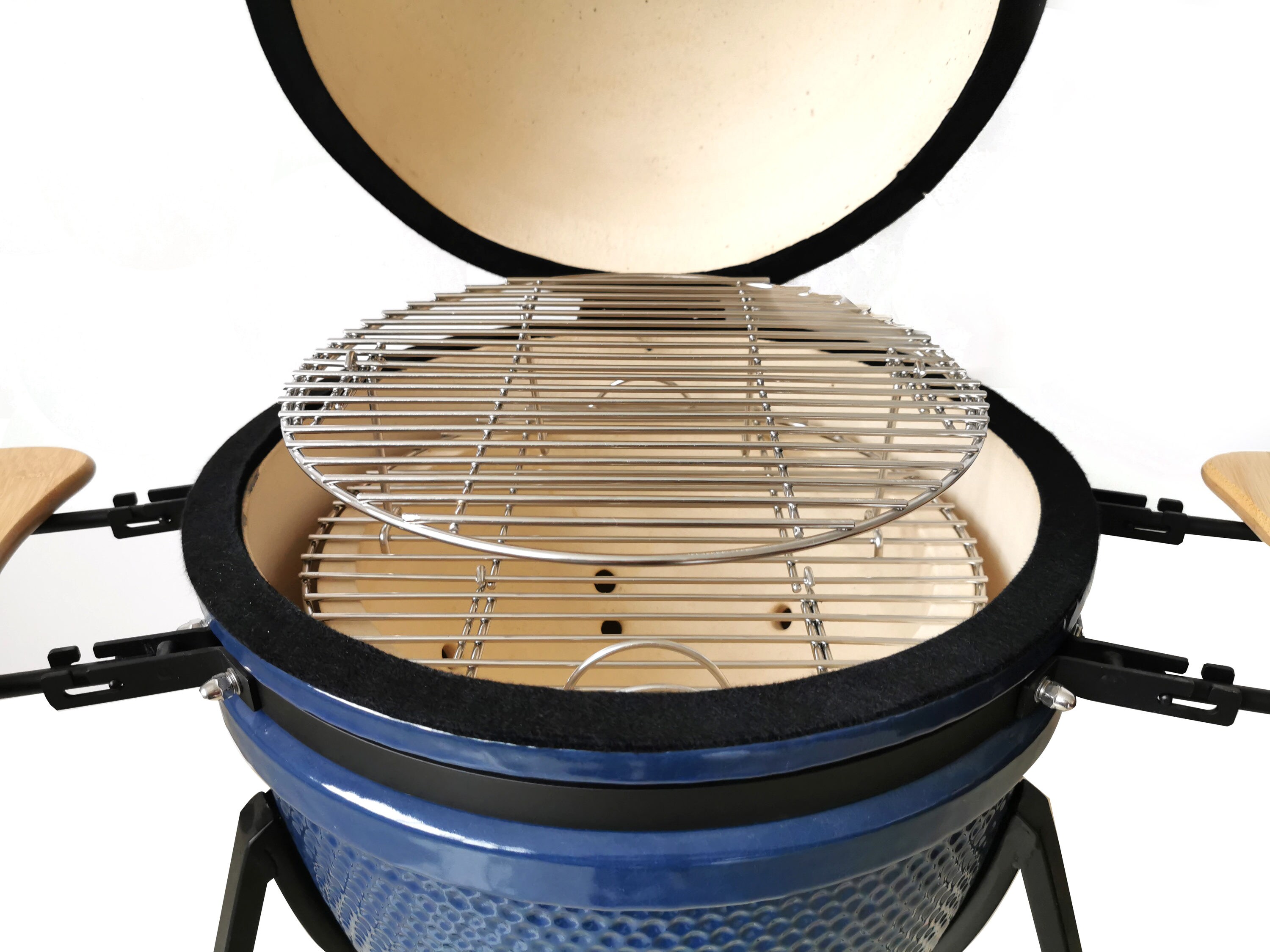 Lifesmart 15 in. Kamado Charcoal Outdoor Pizza Oven with Pizza