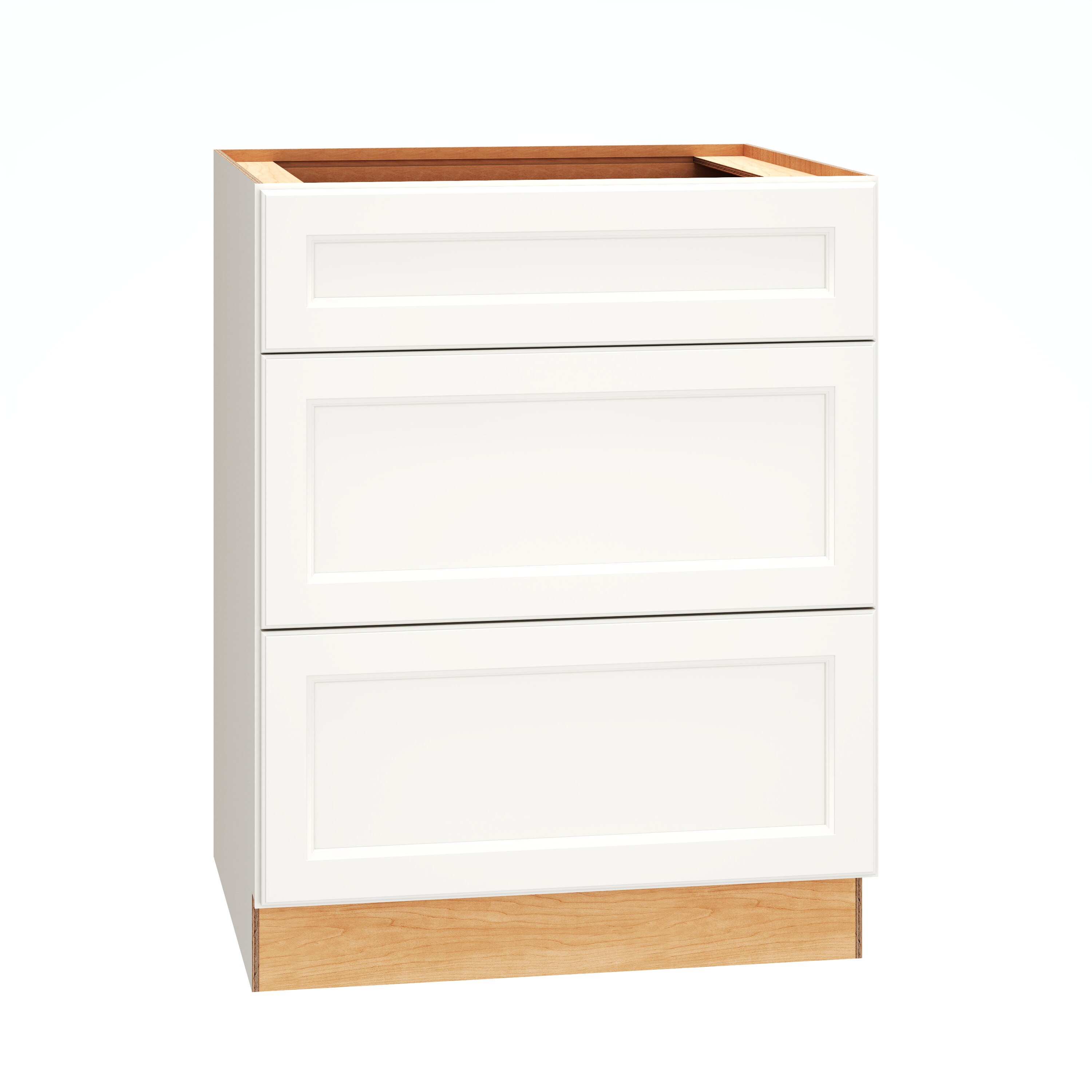 Diamond Express 325 3DB27 Macaulay 27-in W x 34.5 H x 24 D White 3 -Drawers Drawer Base Fully assembled Plywood Cabinet (Recessed Panel Square)