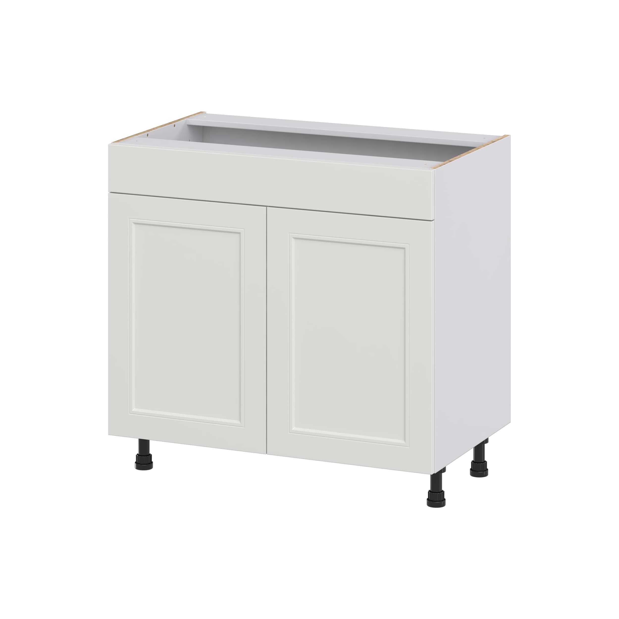 Hugo&Borg DSVS36-BE Belcourt 36-in W x 34.5-in H x 21-in D Painted Light Gray Sink Base Fully assembled Cabinet (Recessed Panel Shaker)