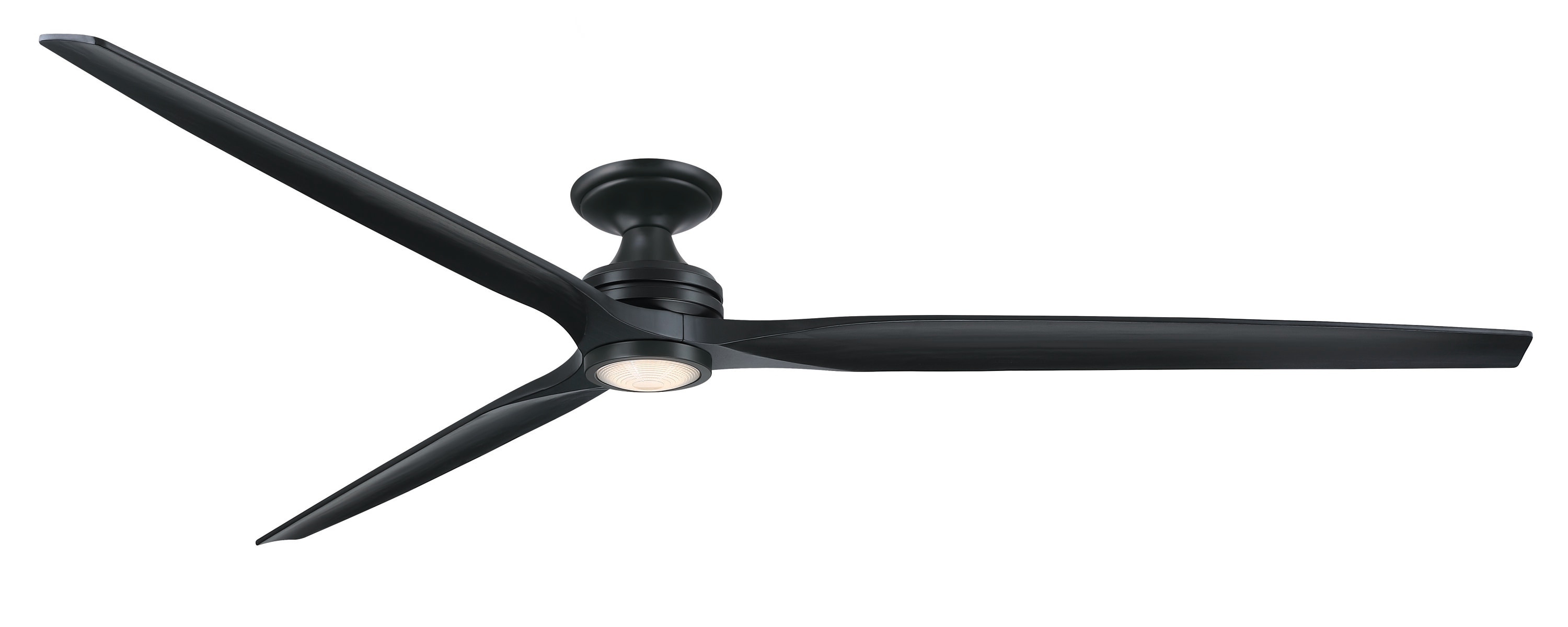Fanimation FPD6721BBL-96BL-LK-F Spitfire 96-in Color-Changing Integrated LED Outdoor Flush Mount Smart Black with Black Blades Propeller Ceiling Fan With Light - Remote Included ( 3 -Blade )