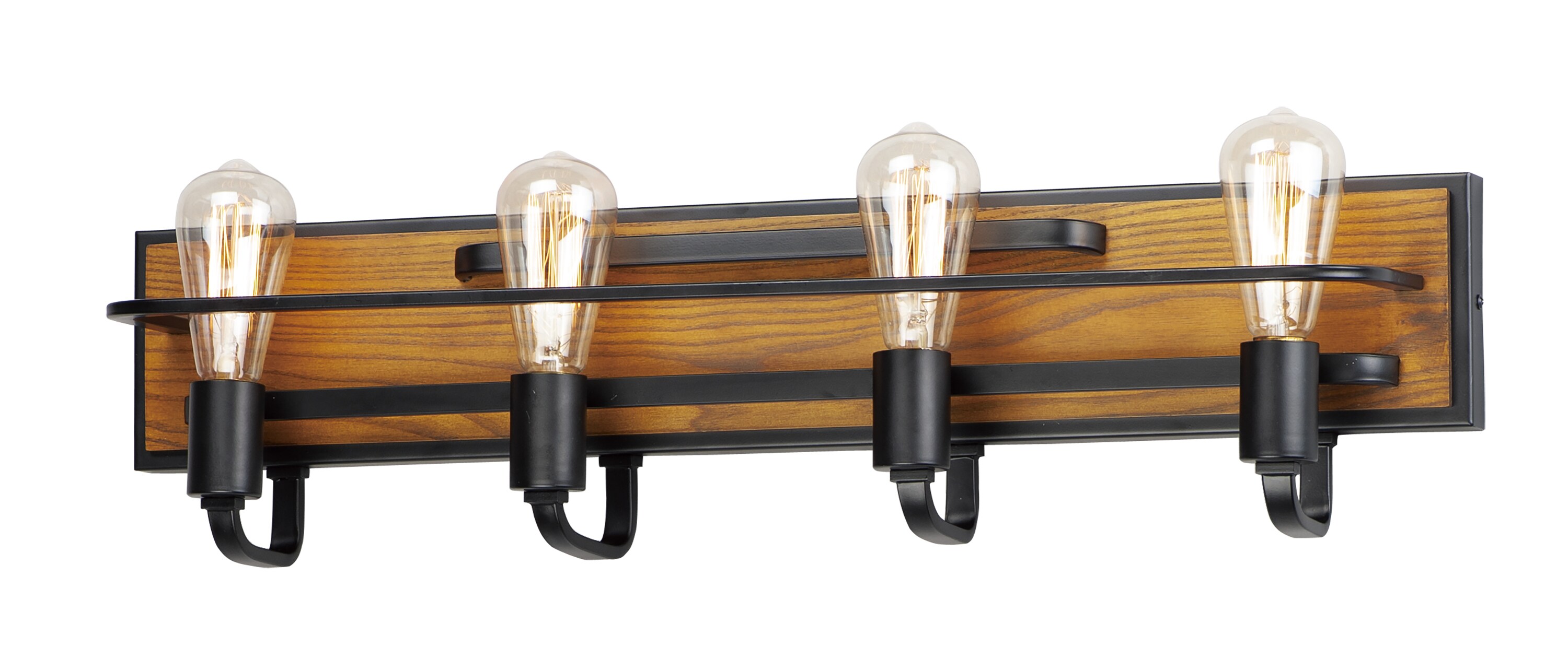 Maxim Lighting 10304BKASB Black Forest 28.75-in 4-Light Black/Ashbury Transitional Vanity Light
