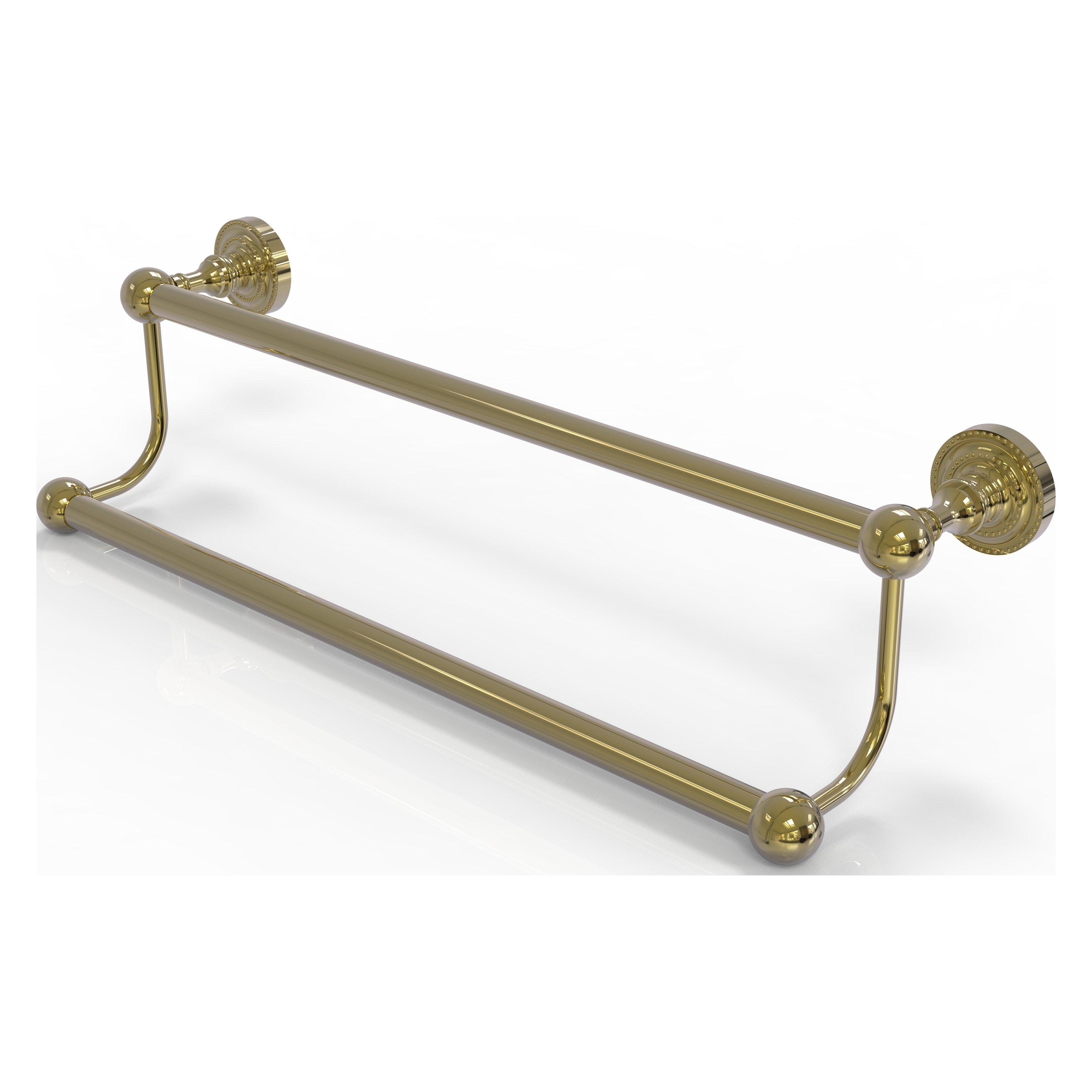 Allied Brass DT-72/36-UNL Dottingham 36-in double Unlacquered Brass Wall mount Double Towel Bar