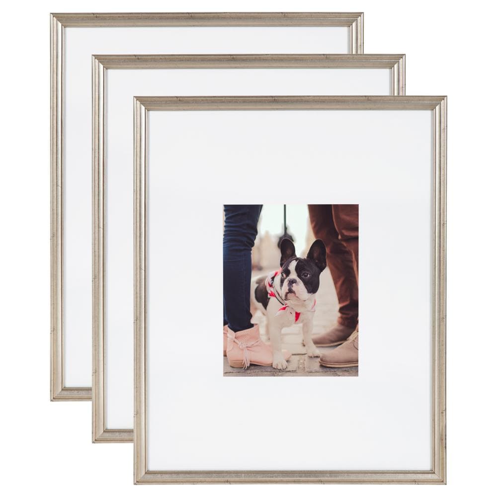 10 Pack Silver 4x6 Picture Frame with Mat or 5x7 without Mat for Wall and  Tabletop 