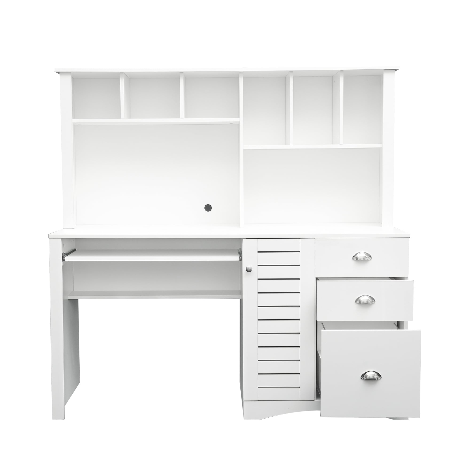 GZMR Computer Desk 57.56-in White Modern/Contemporary Computer