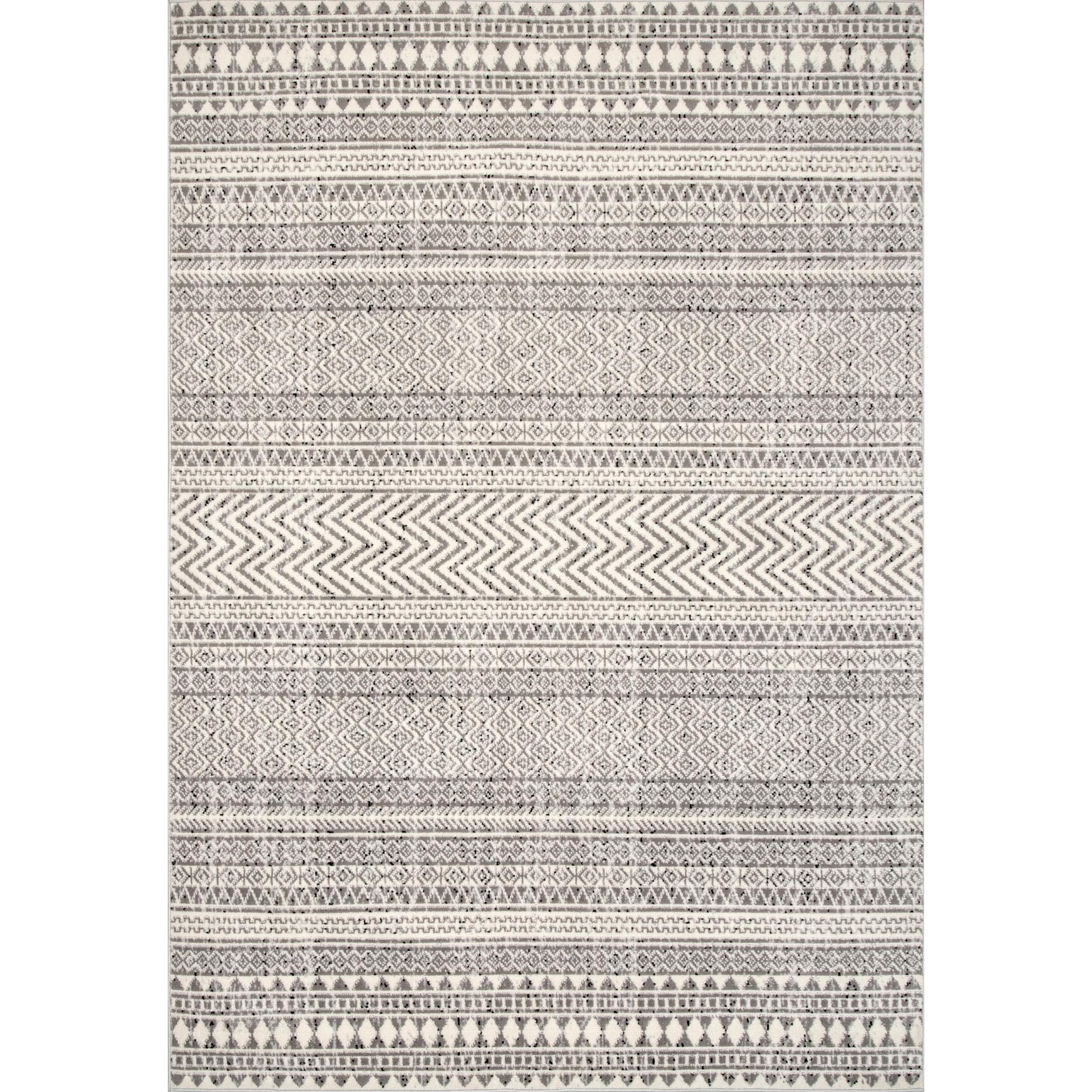 Catherina Modern Square Gray Polypropylene 6' Area Rug