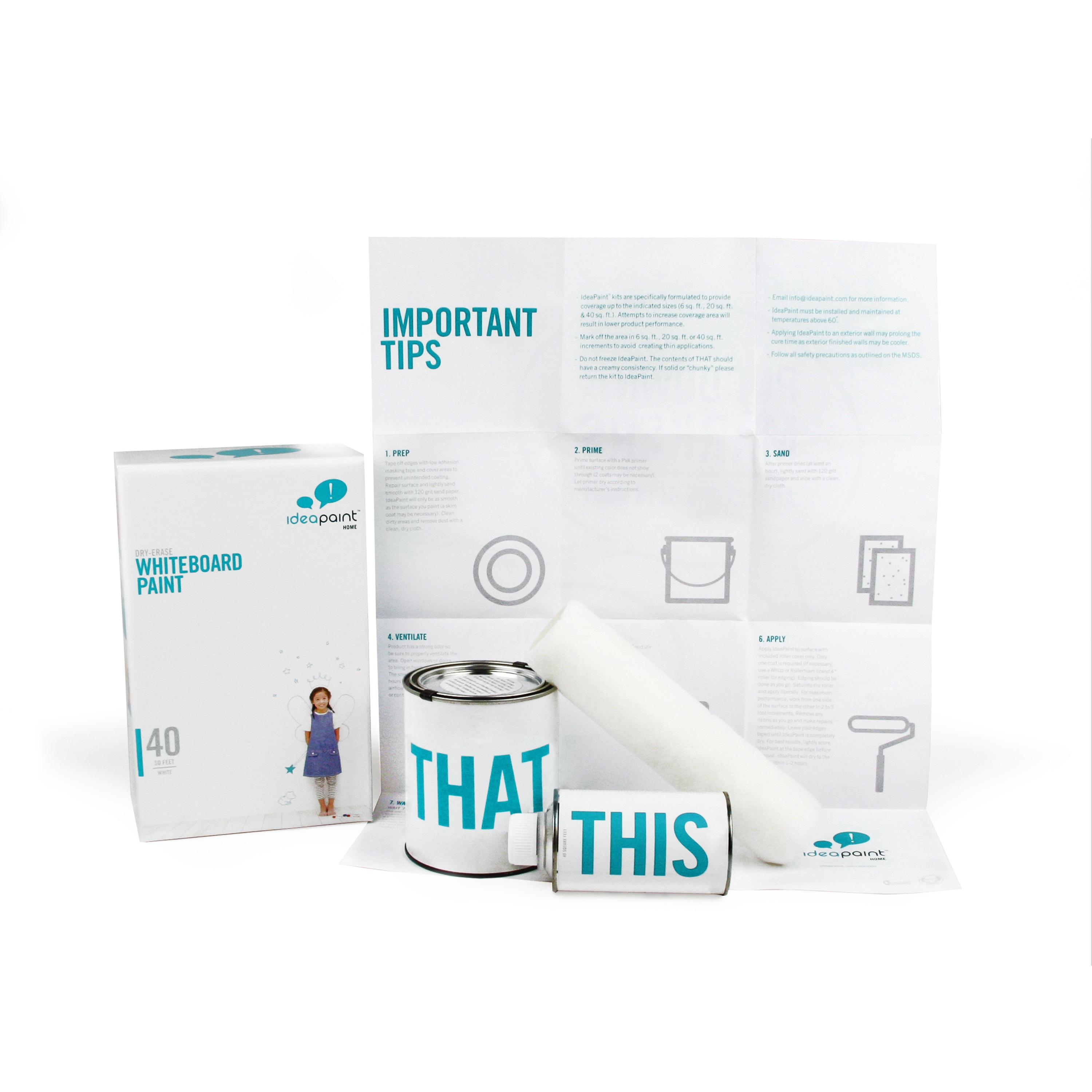IDEAPAINT CREATE Series 50 sq. ft. Kit - Whiteboard Paint - White