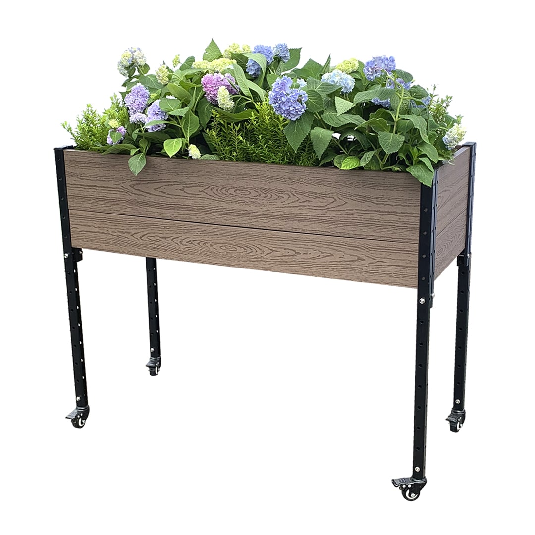 Everbloom E334519W 19.0-in W x 45.0-in L x 36.0-in H Elevated Brown Composite Raised Garden Bed