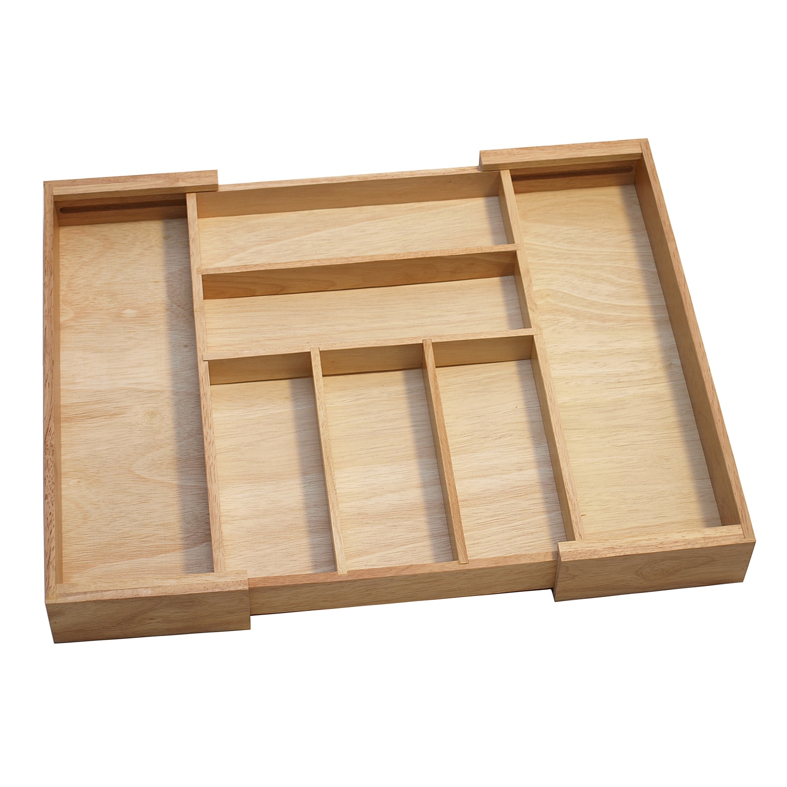 Hastings Home Bamboo Drawer Organizer with 4 Compartments, Brown
