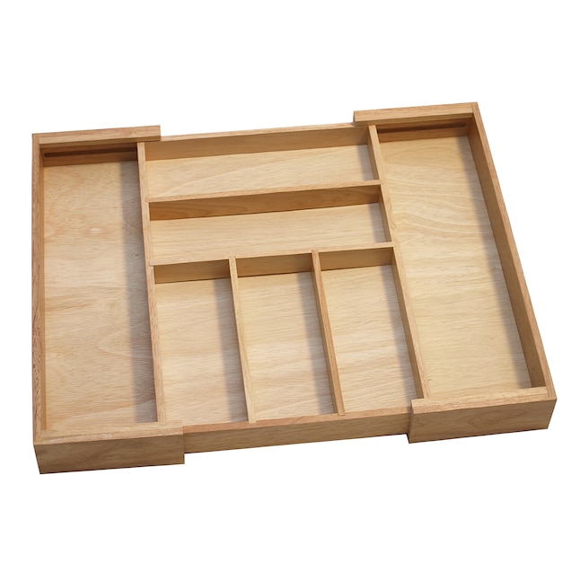Style Selections 18.125-in x 13.125-in Brown Bamboo Wood Expandable Drawer  Organizer in the Drawer Organizers department at