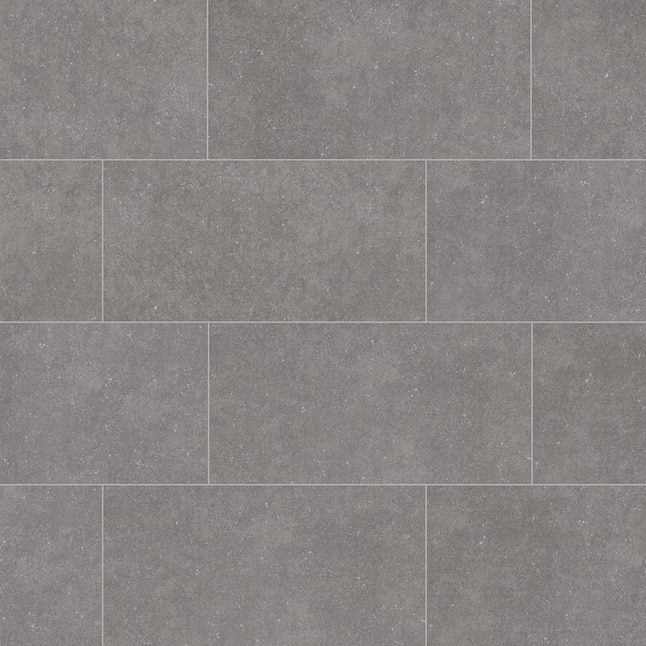 Style Selections Mitte Gray 12-in x 24-in Glazed Porcelain Tile in the Tile  department at Lowes.com