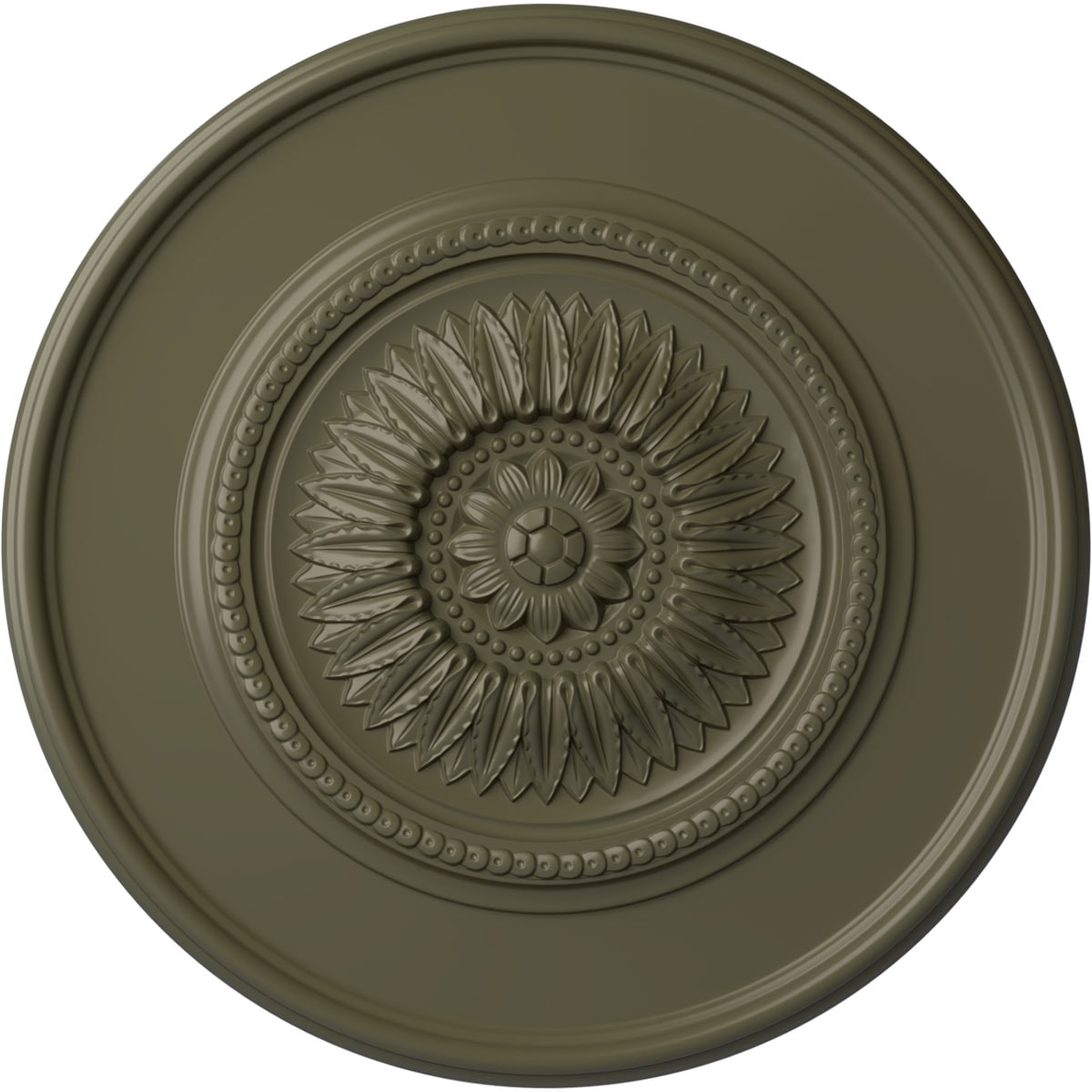 Ekena Millwork CM41FLPTF Large Floral 41.125-in W x 41.125-in L Painted Turtle Polyurethane Whole Ceiling Medallion