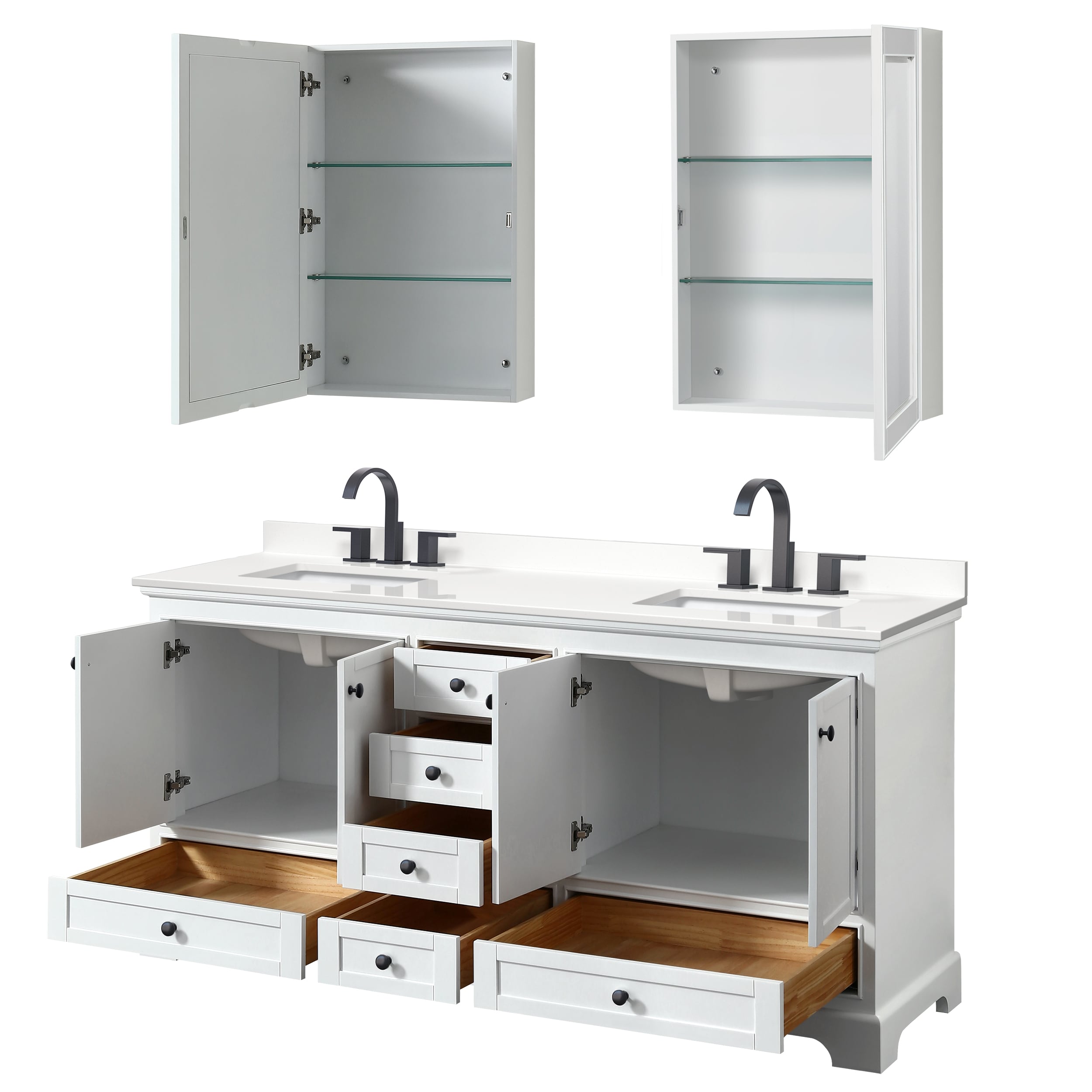 Wyndham Collection WCS202072DWBWQUS3MED Bath-Vanity-Combo - View #2