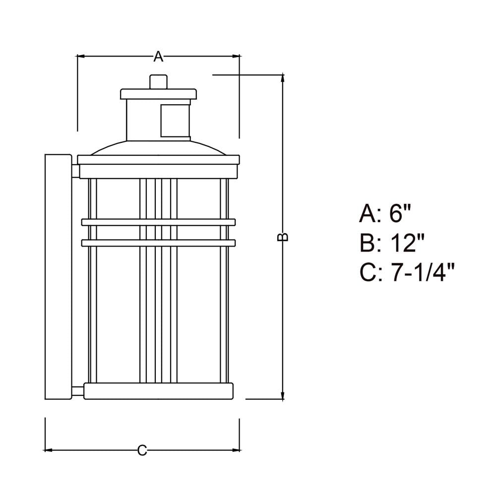 Cascadia Wrightwood 1-Light 12-in Vintage Black Motion Sensor Outdoor ...