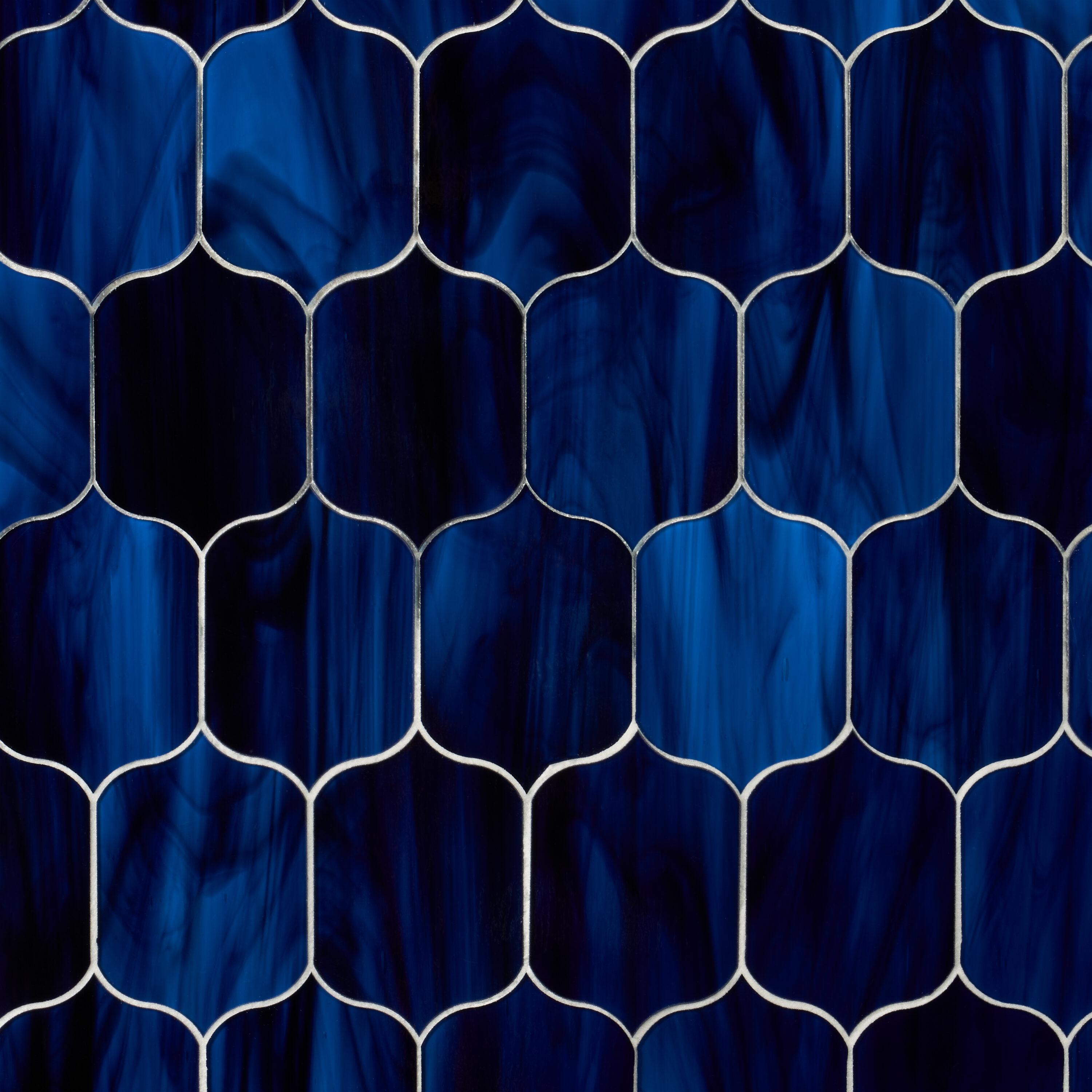 Artmore Tile EXT3RD107908 Gala Persian Blue 13-in x 14-in Polished Glass Patterned Arabesque Mosaic Wall Tile ( 1.04-sq ft Piece