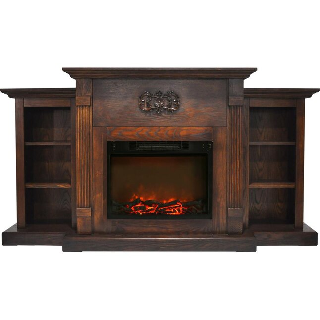 Sanoma Electric Fireplace, White Fireplace With Bookshelves