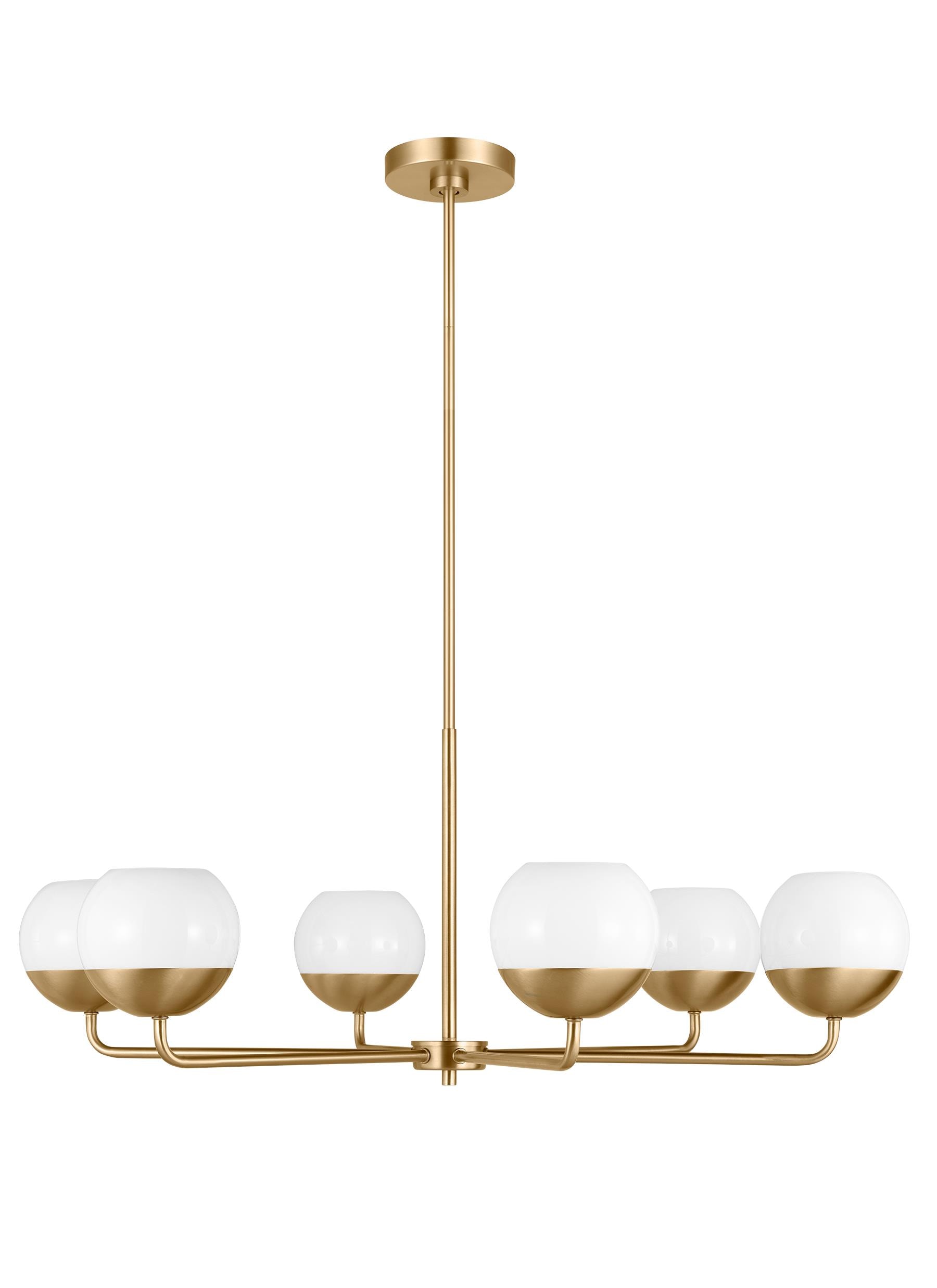 Generation Lighting 3168106-848 Alvin 6 -Light Brass Modern/contemporary For Use in Dining Rooms, Foyers, Kitchens, Living Rooms Chandelier