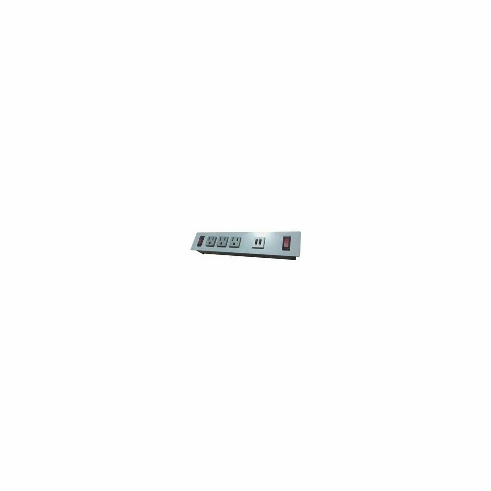  ZX9SPRCH78615 Sit-Stand Table Power Strip and Surge Protector, Gray