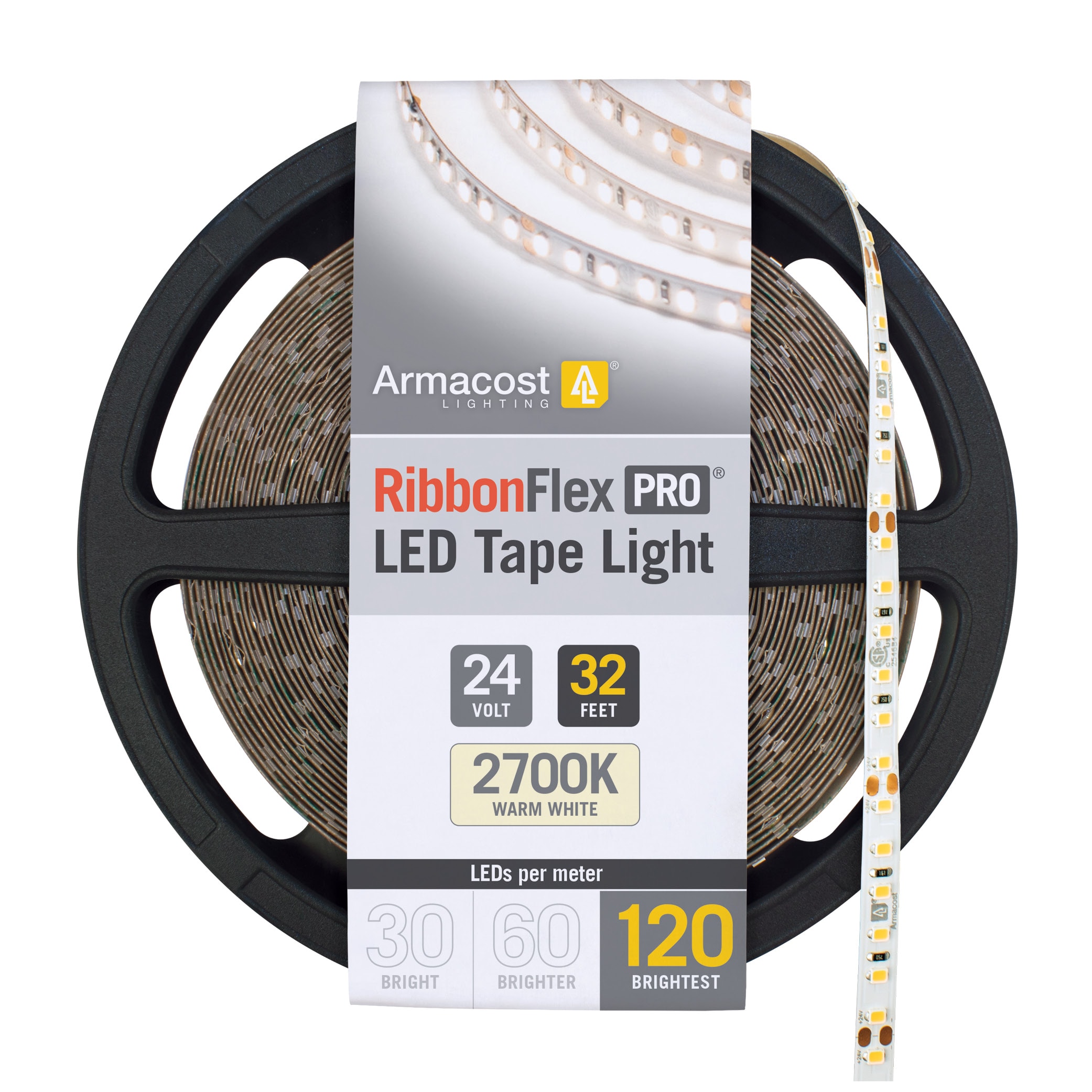 Warm White 32.8ft LED Tape Light with 120 LEDs per Meter