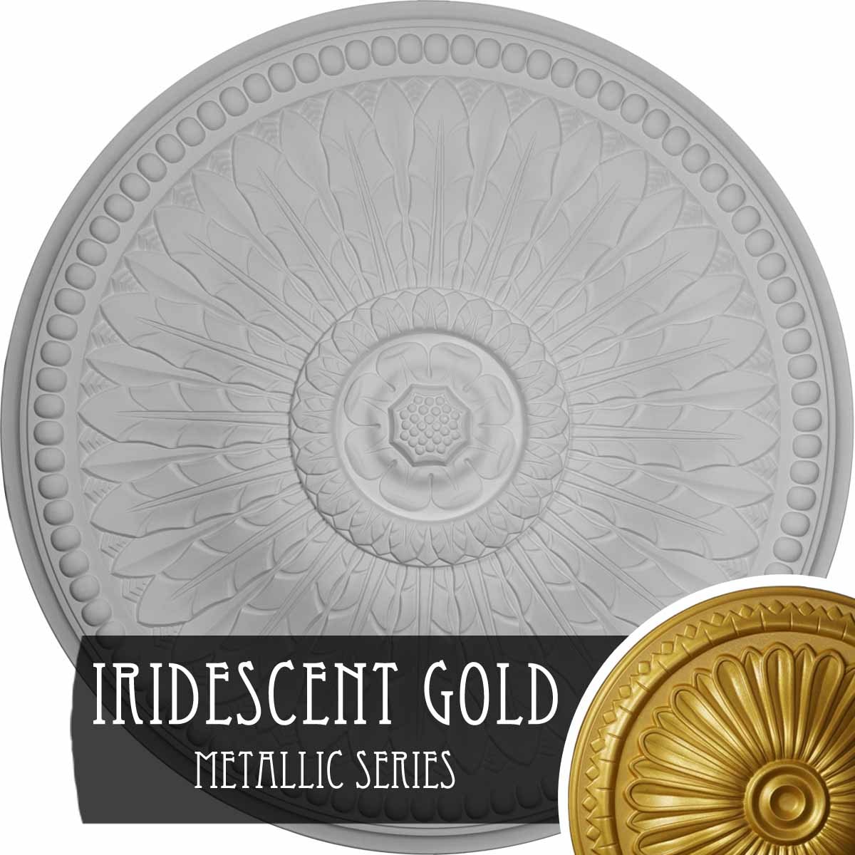 Ekena Millwork CM42SPIGS Springtime 42.5-in W x 42.5-in L Painted Iridescent Gold Polyurethane Whole Ceiling Medallion