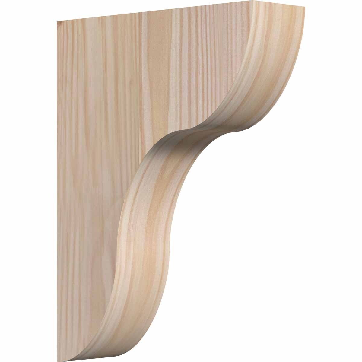 Ekena Millwork COR04X12X16CAR00SDF 3.5-in x 12-in x 16-in Carmel Unfinished Douglas fir Wood Paintable/Stainable Corbel